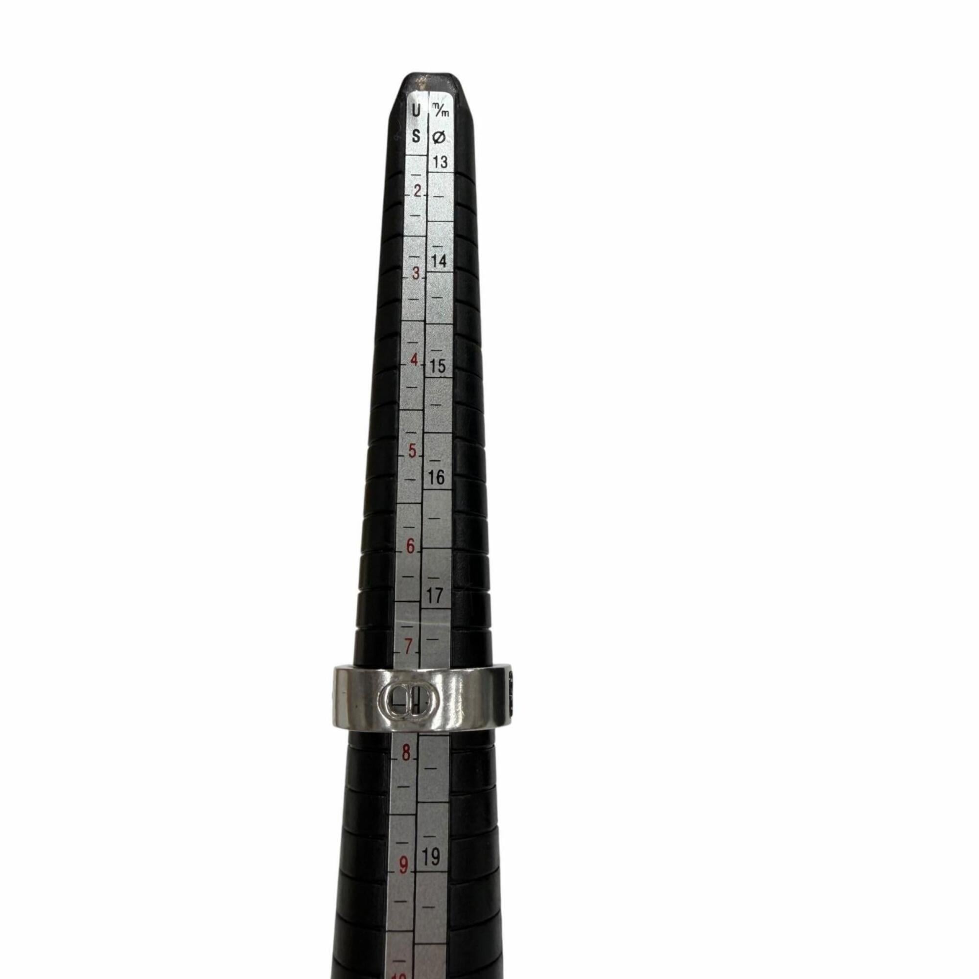 Dior Homme Silver Black Silver 925 Band Ring (Pre-Owned)