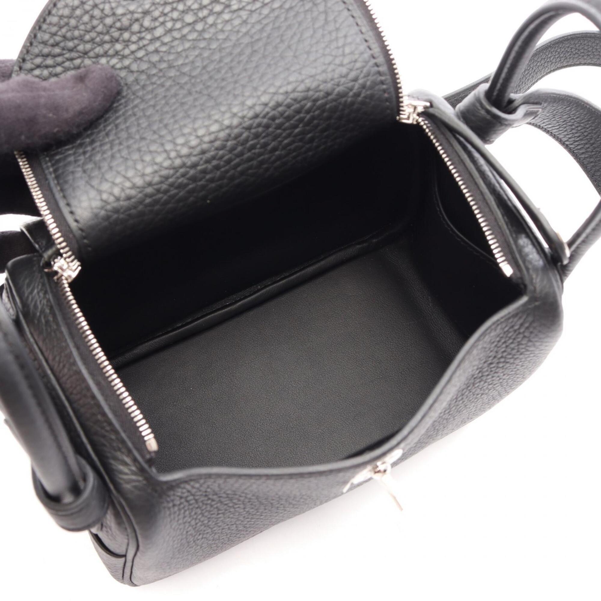 Hermes Black Taurillon Clemence Leather Handbag Shoulder Bag (Pre-Owned)