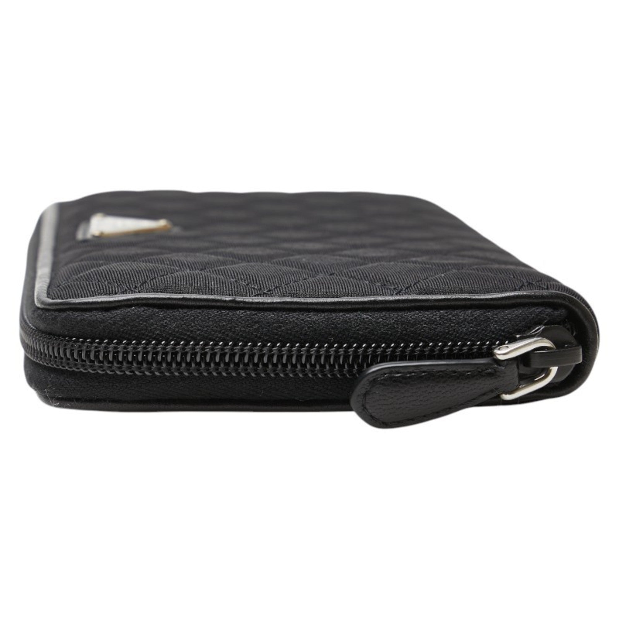 Prada Black Nylon Leather Long Wallet (Bi-Fold) (Pre-Owned)