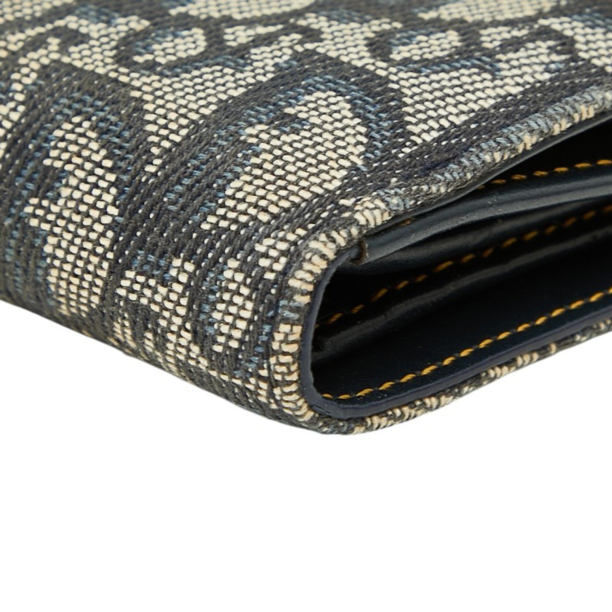 Christian Dior Navy Canvas Wallet (Bi-Fold) (Pre-Owned)