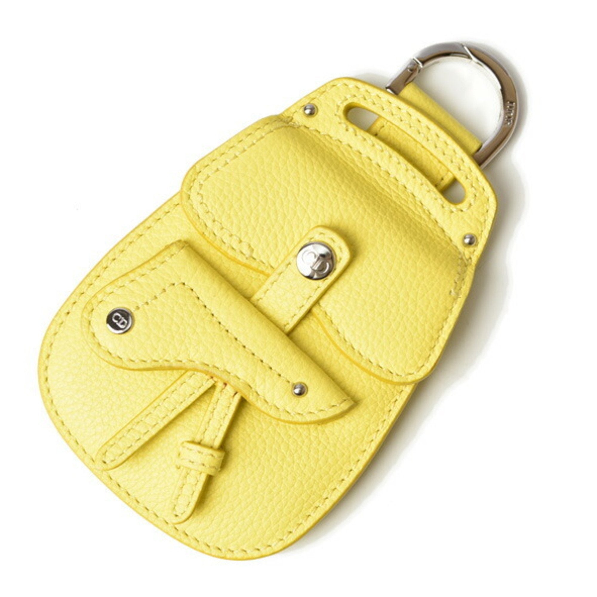 Christian Dior Yellow Leather Metal Coin Purse/Coin Case (Pre-Owned)