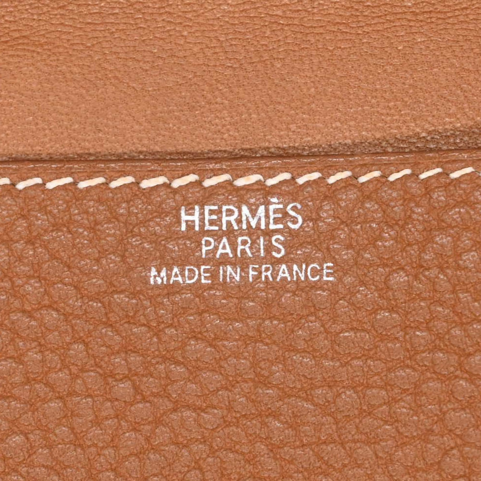 Hermes Gold Brown Togo Leather Coin Purse/Coin Case (Pre-Owned)