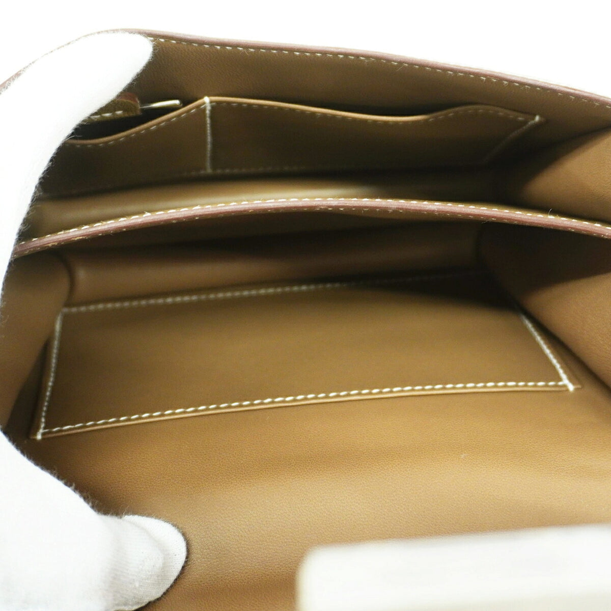 Hermes Etoupe Gray Chevre Myzore Leather Shoulder Bag (Pre-Owned)