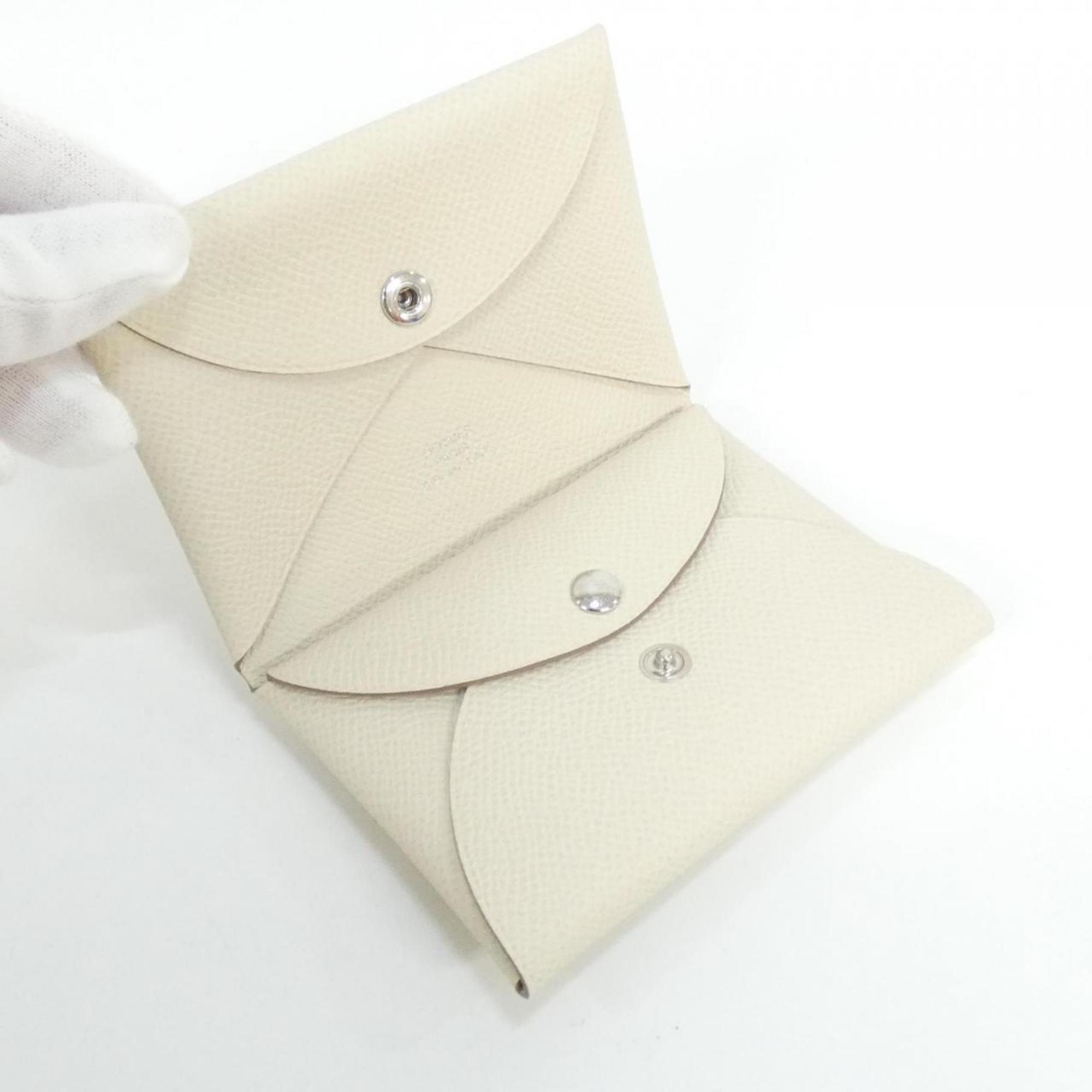 Hermes White Epsom Leather Coin Purse/Coin Case (Pre-Owned)