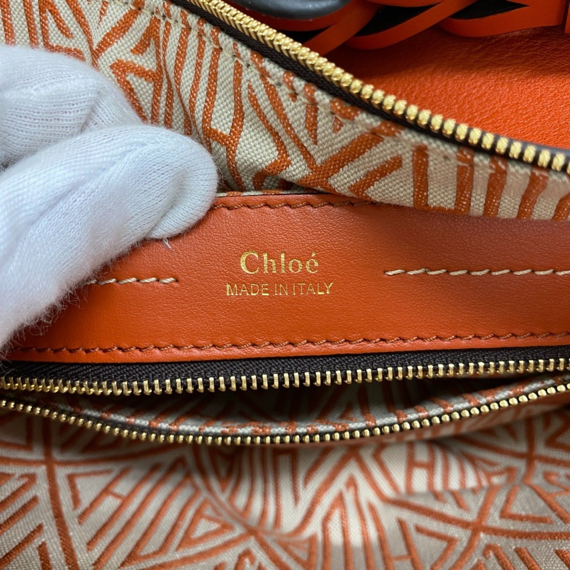 Chloé Orange Leather Handbag Shoulder Bag (Pre-Owned)