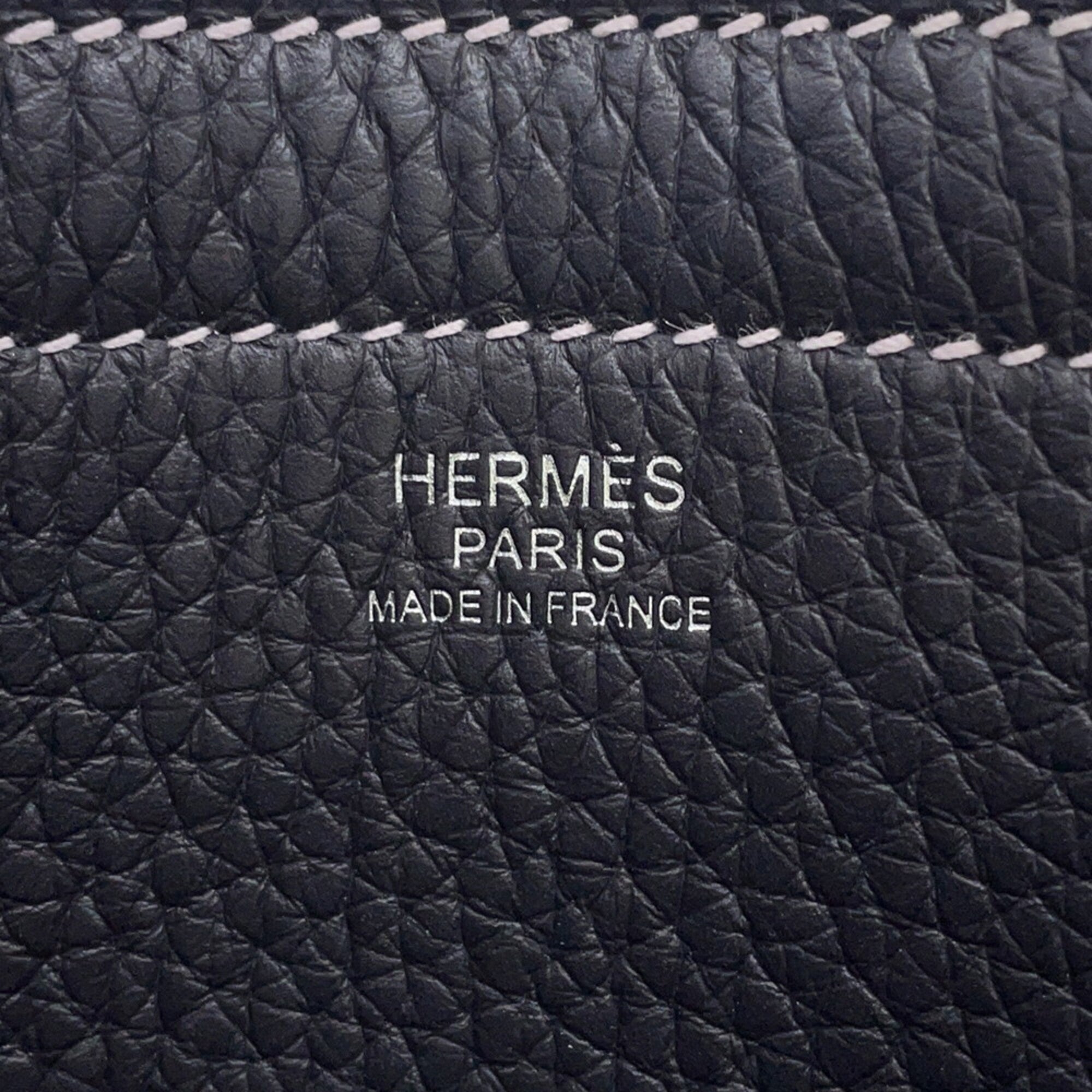 Hermes Navy Red Color Taurillon Clemence Leather Tote Bag (Pre-Owned)