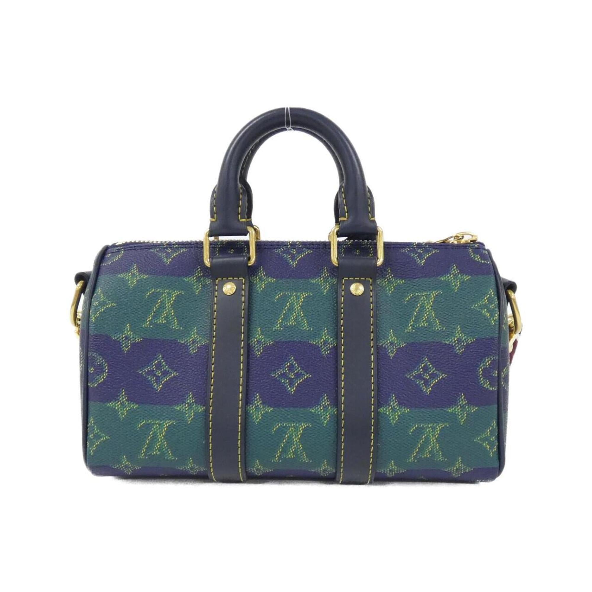 Louis Vuitton Blue Coated Canvas Boston Bag (Pre-Owned)