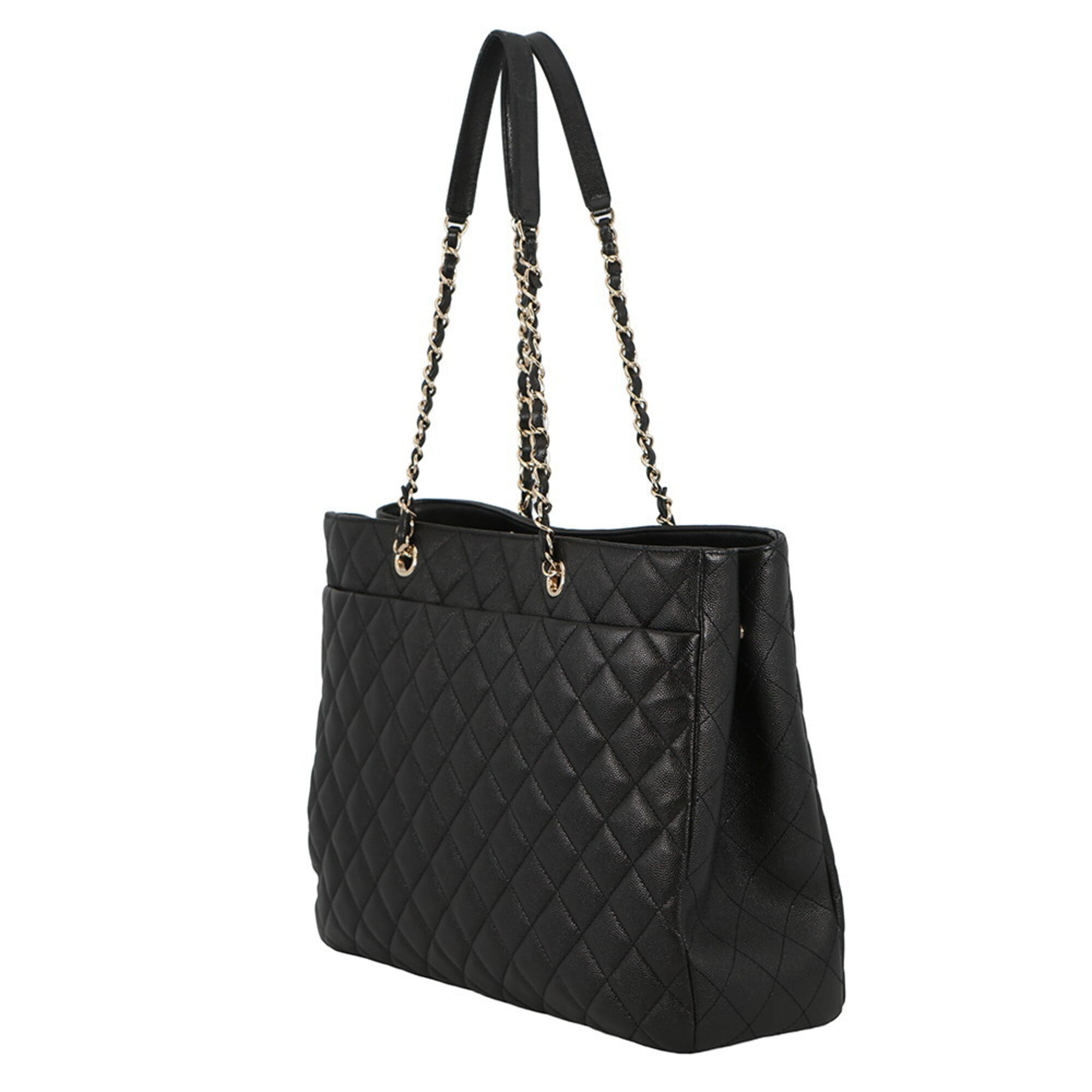 Chanel Black Grained Calfskin Shopping Bag Tote Bag (Pre-Owned)