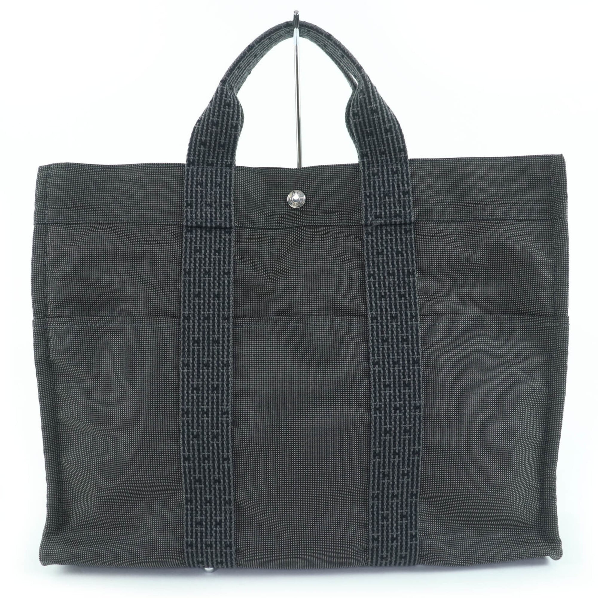 Hermes Her Line Gray Polyamide Polyester Handbag Tote Bag (Pre-Owned)