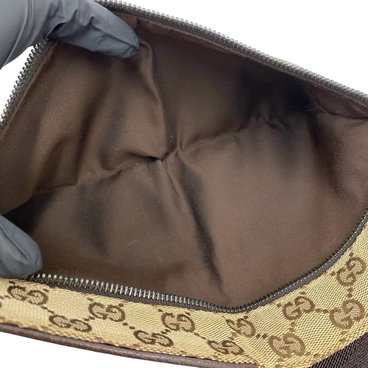 Gucci Brown Canvas Leather Pouch Shoulder Bag Sling Bag (Pre-Owned)