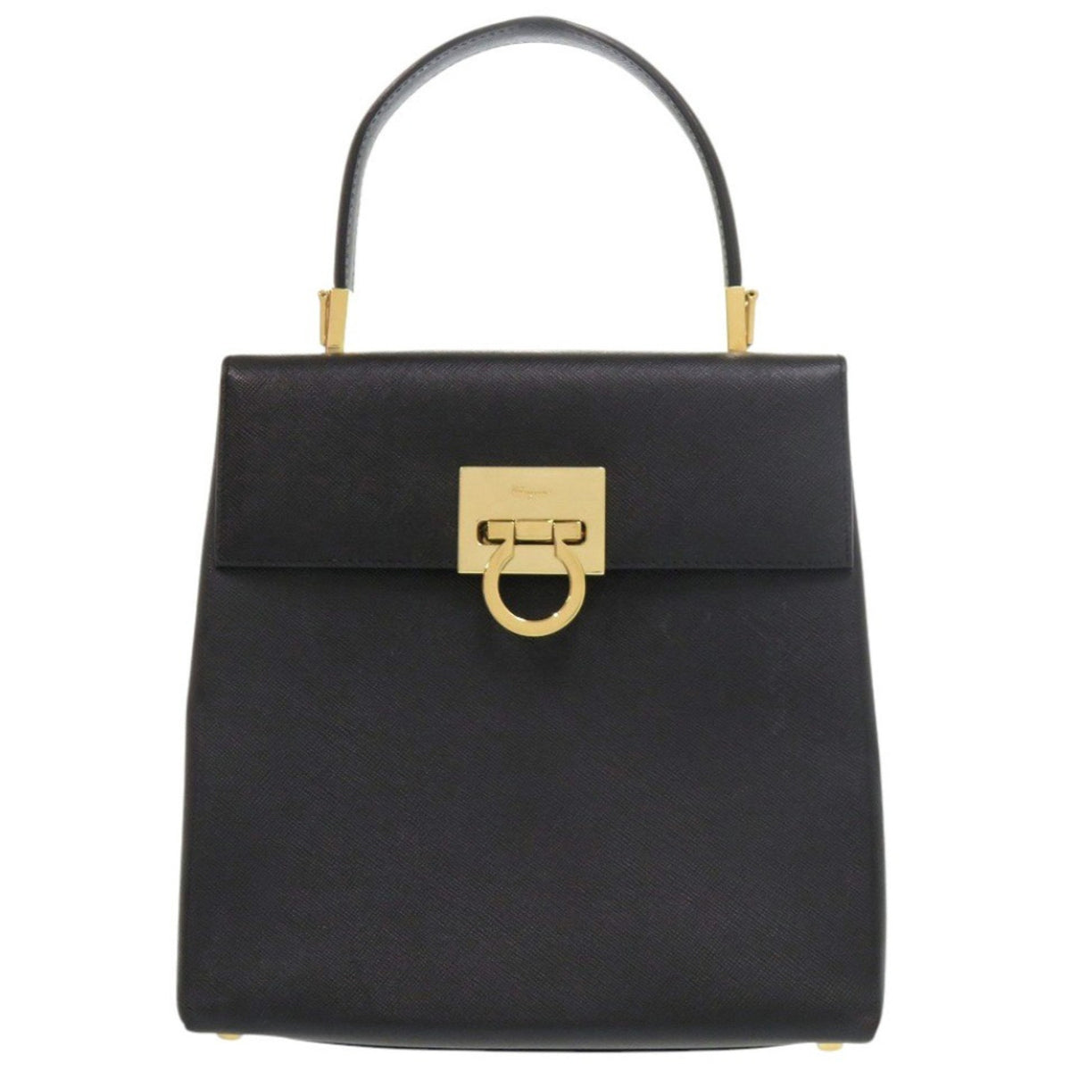 Salvatore Ferragamo Black Leather Handbag (Pre-Owned)
