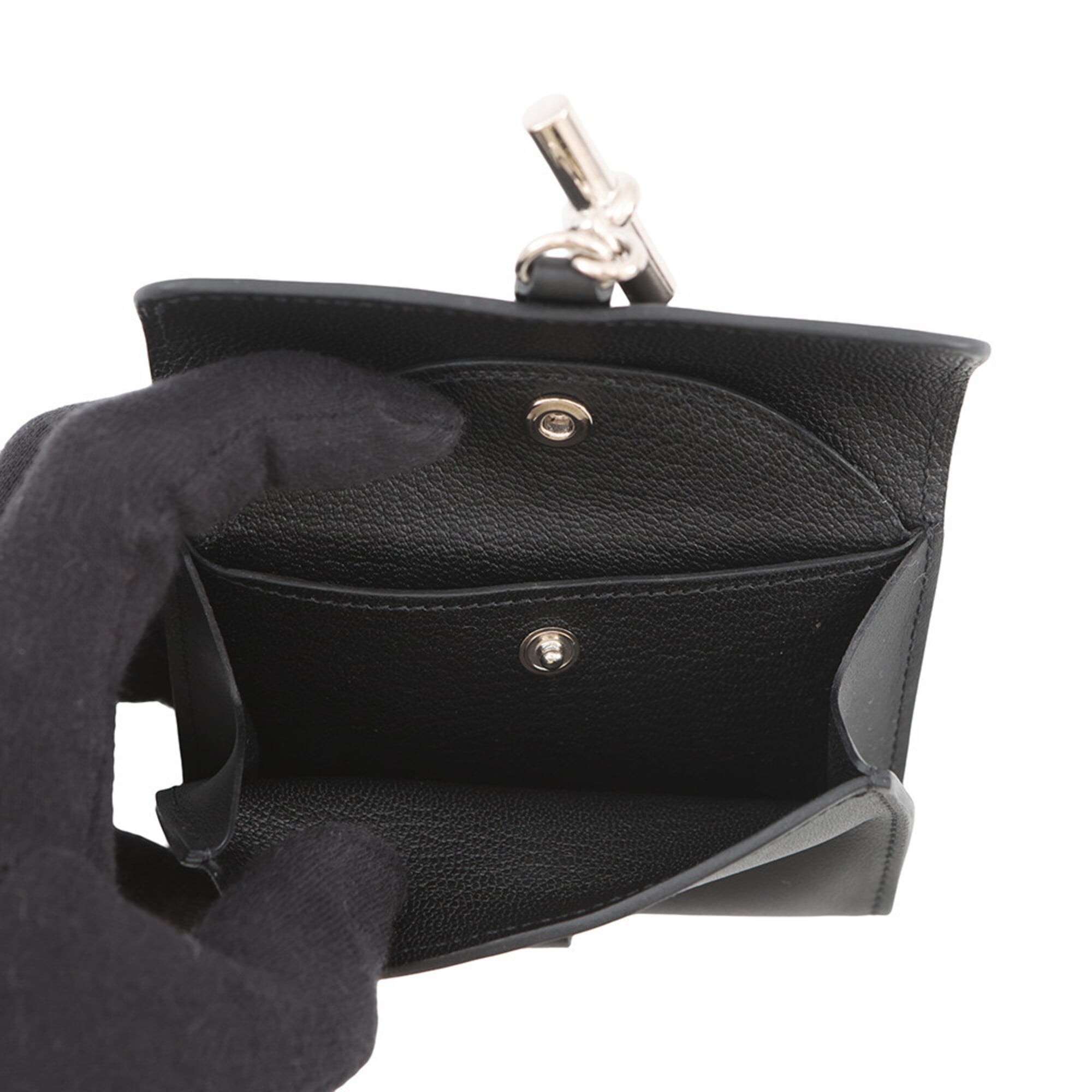 Hermes Kara Black Swift Leather Coin Purse/Coin Case (Pre-Owned)