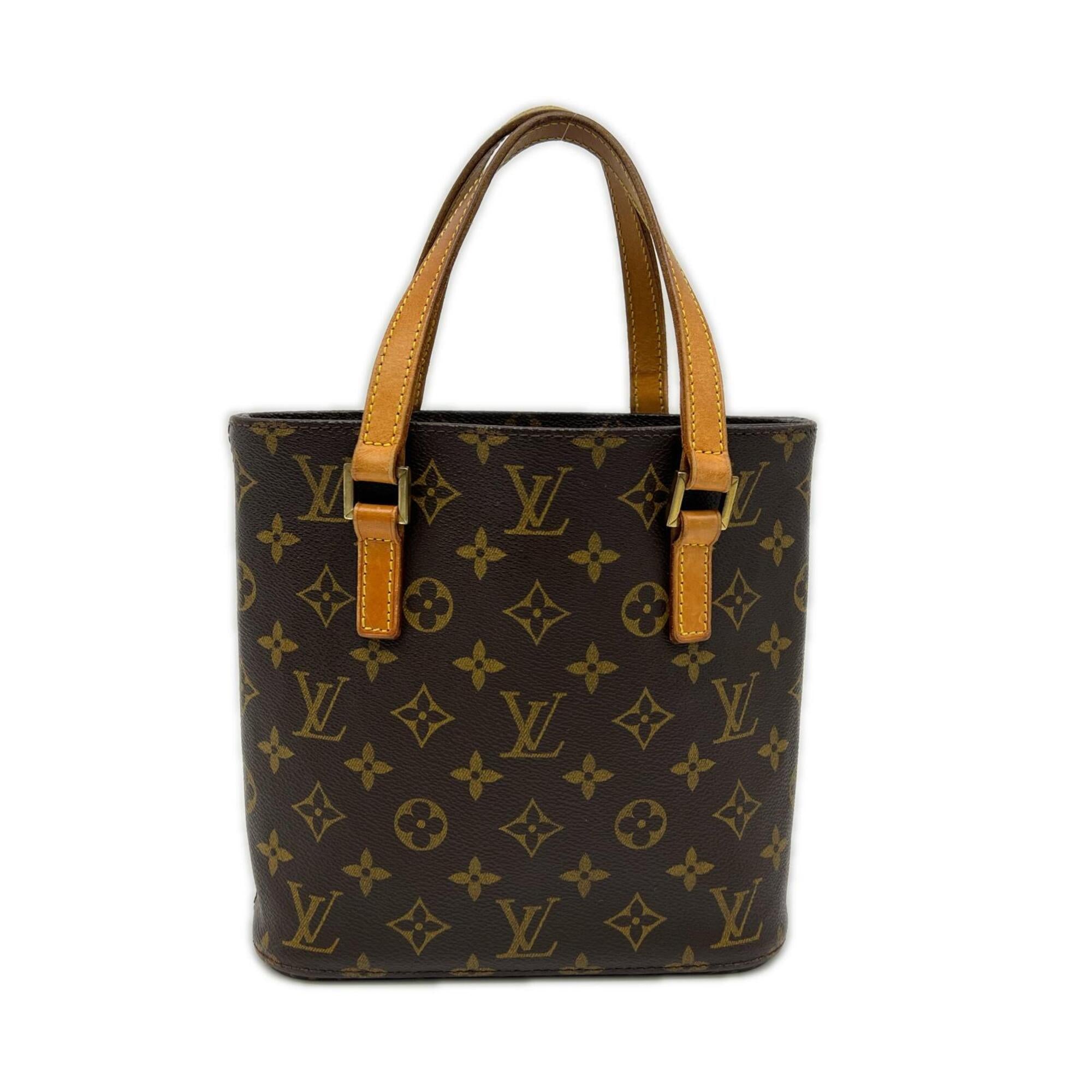 Louis Vuitton Monogram Beige Brown Coated Canvas Leather Handbag (Pre-Owned)