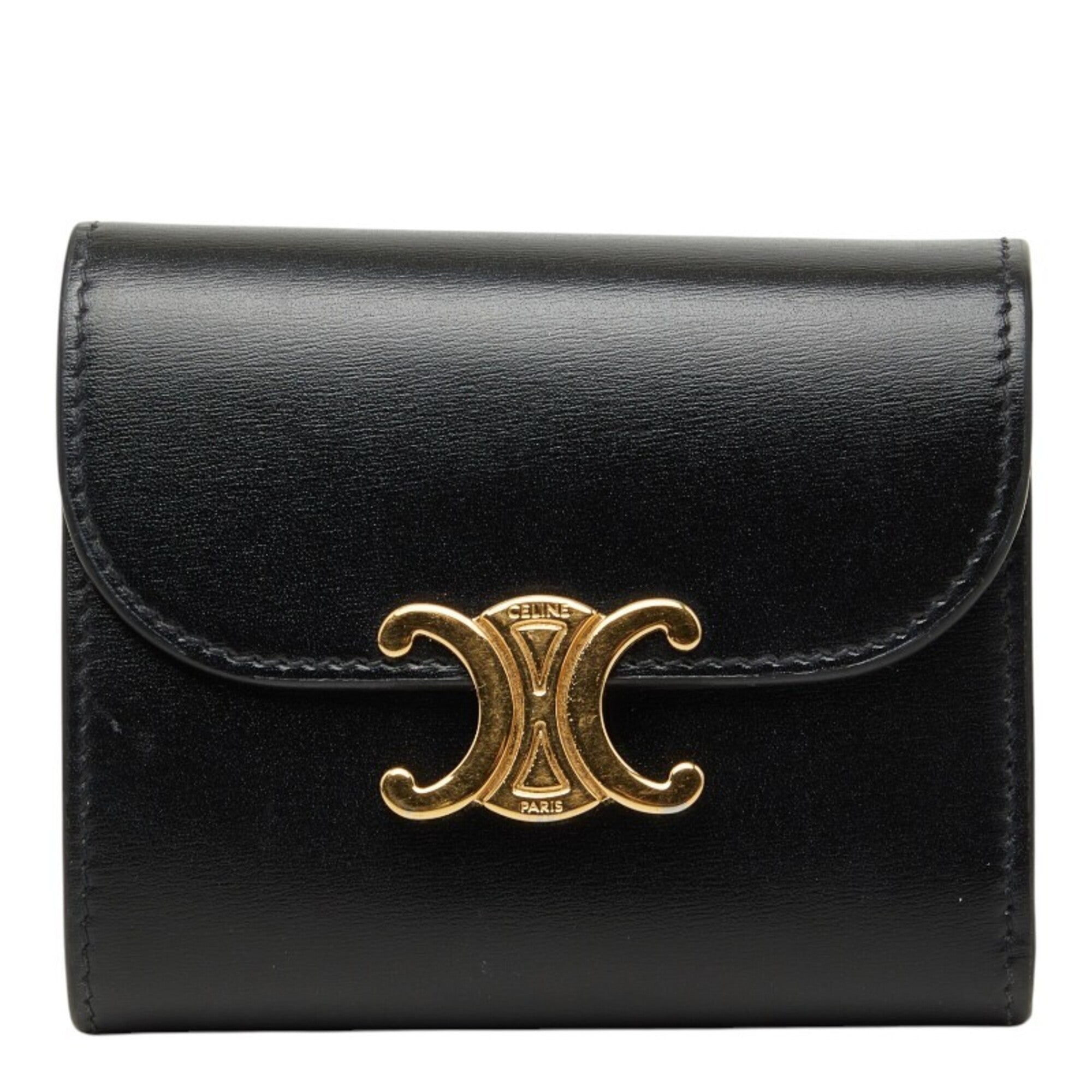 Celine Black Leather Wallet (Tri-Fold) (Pre-Owned)