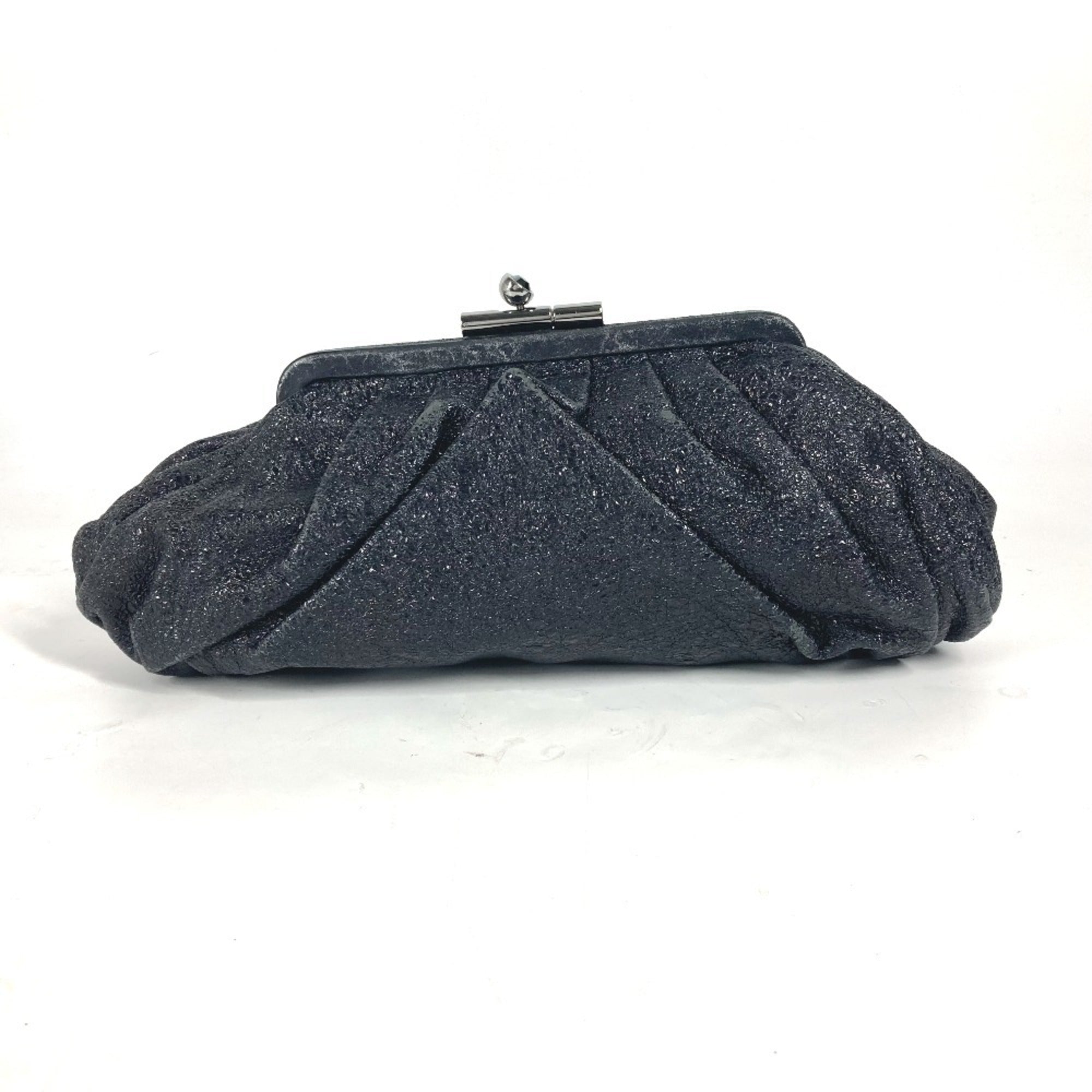 Chanel Dark Navy Leather Clutch Bag Pouch (Pre-Owned)