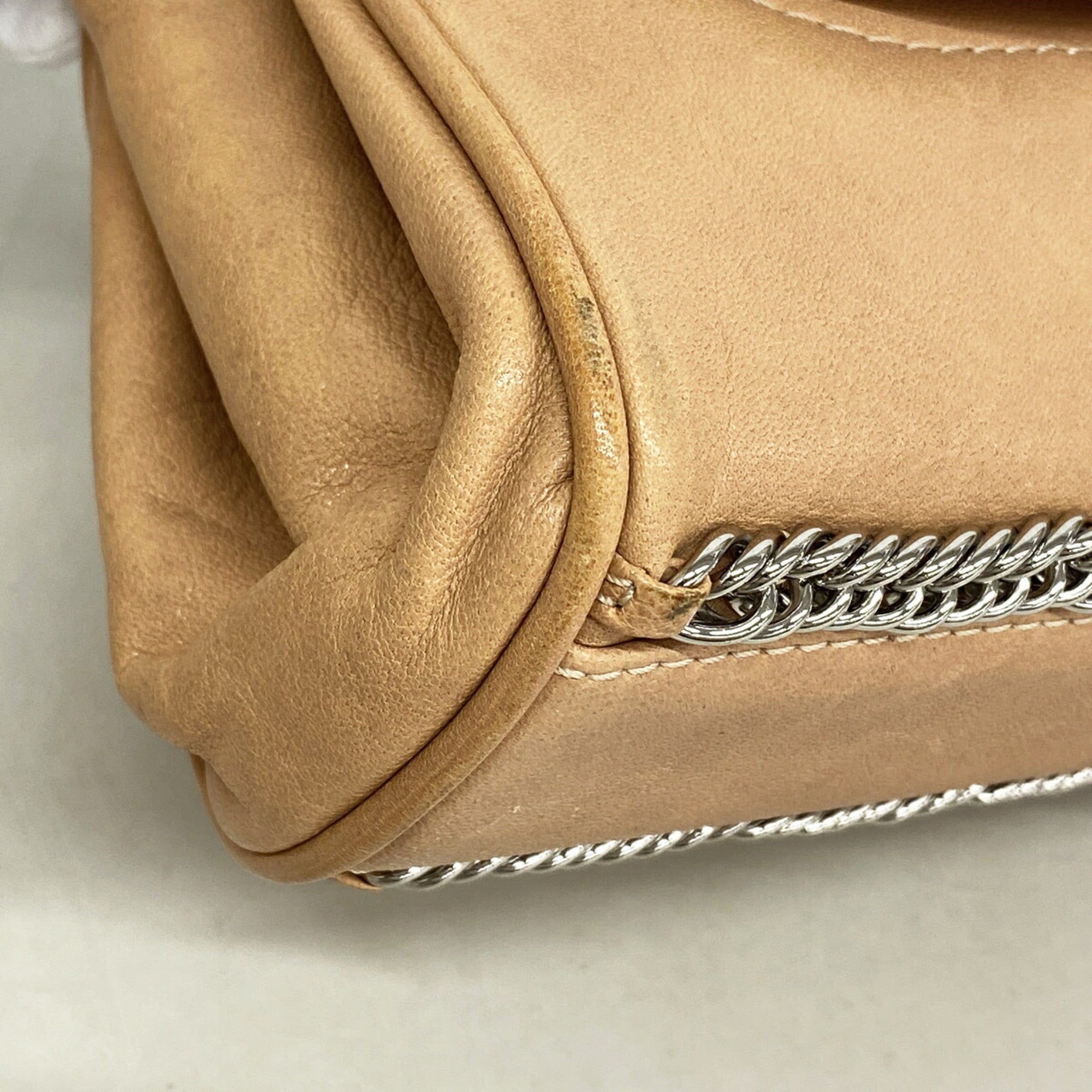 Chanel Light Brown Leather Shoulder Bag (Pre-Owned)