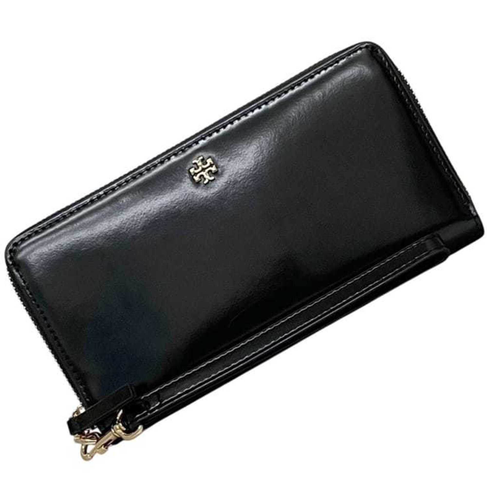 Tory Burch Black Leather Long Wallet (Bi-Fold) (Pre-Owned)