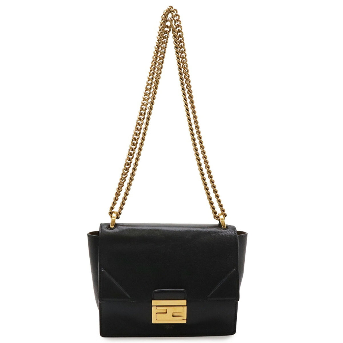 Fendi Black Leather Pochette Shoulder Bag (Pre-Owned)
