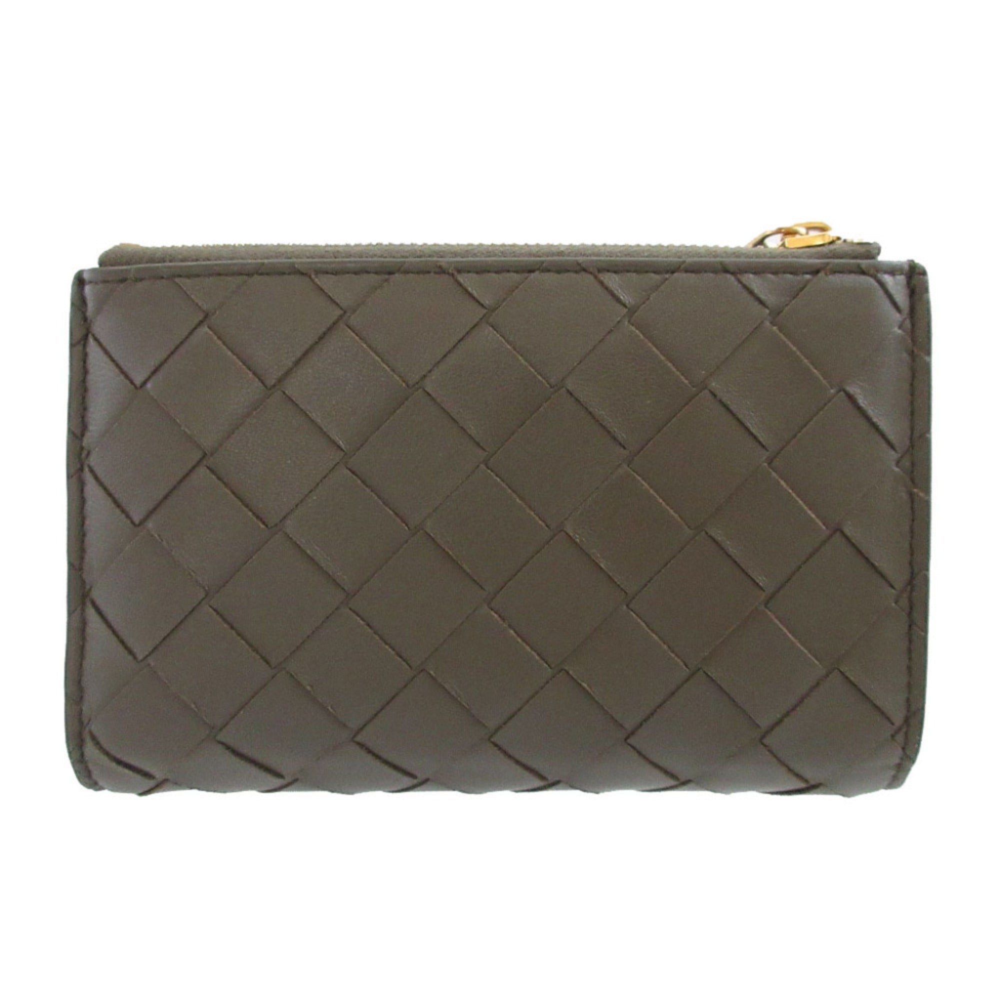 Bottega Veneta Khaki Light Blue Leather Wallet (Bi-Fold) (Pre-Owned)