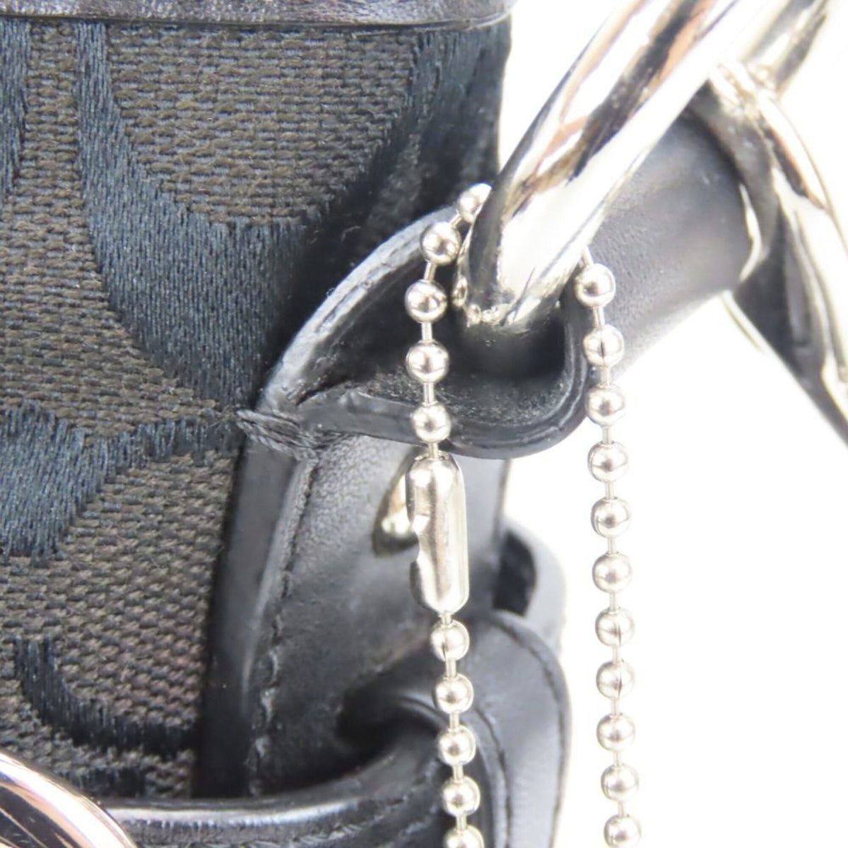 Coach Black Canvas Leather Shoulder Bag (Pre-Owned)