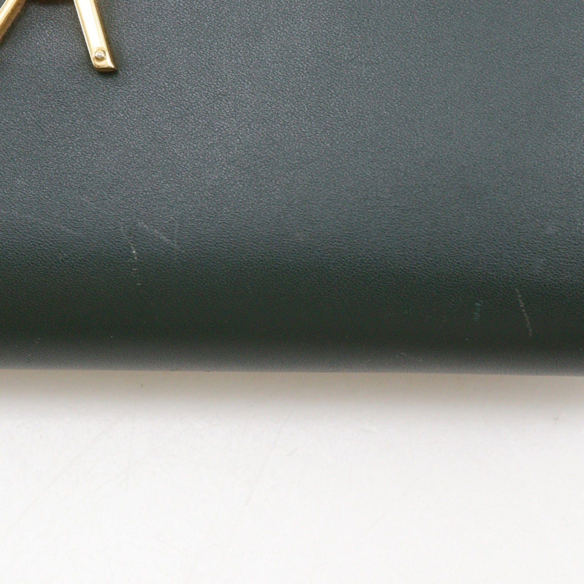 Saint Laurent Green Leather Chain/Shoulder Wallet (Pre-Owned)