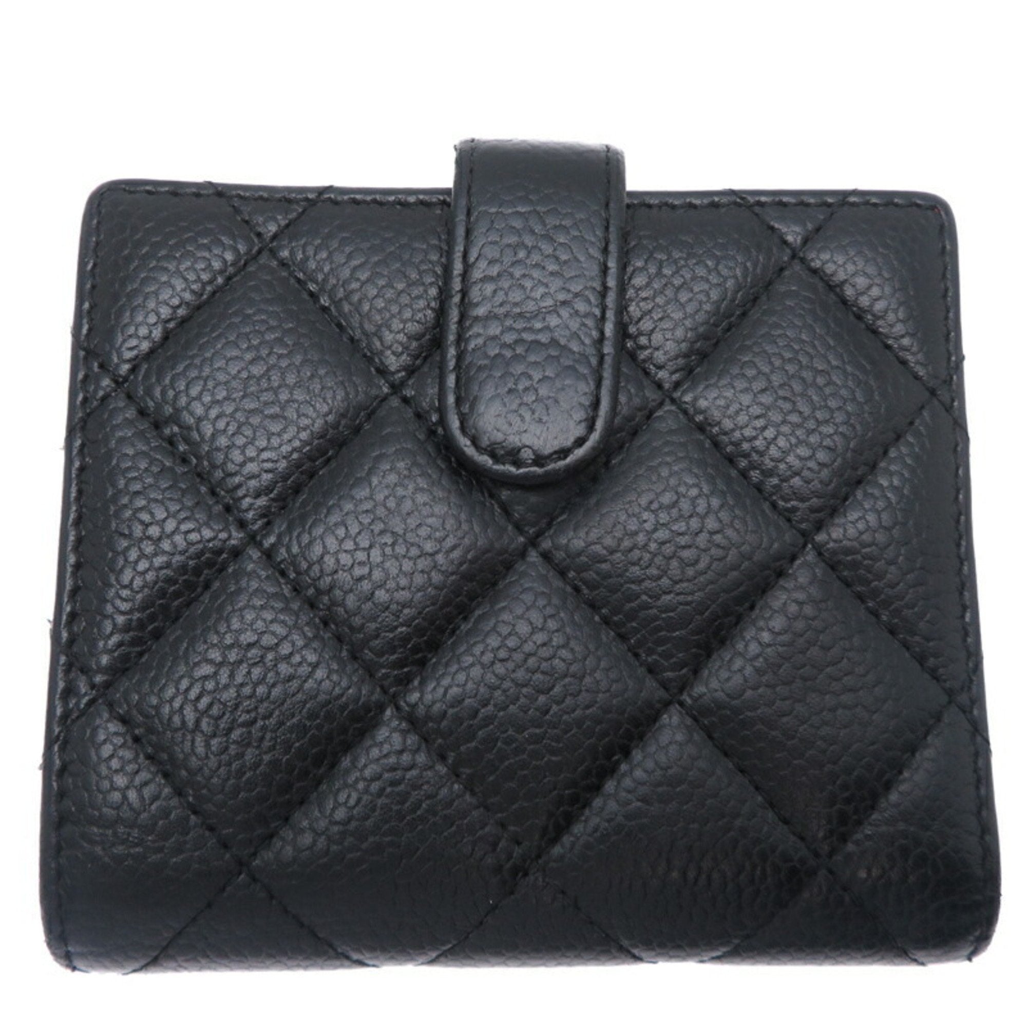 Chanel Black Grained Calfskin Wallet (Bi-Fold) (Pre-Owned)
