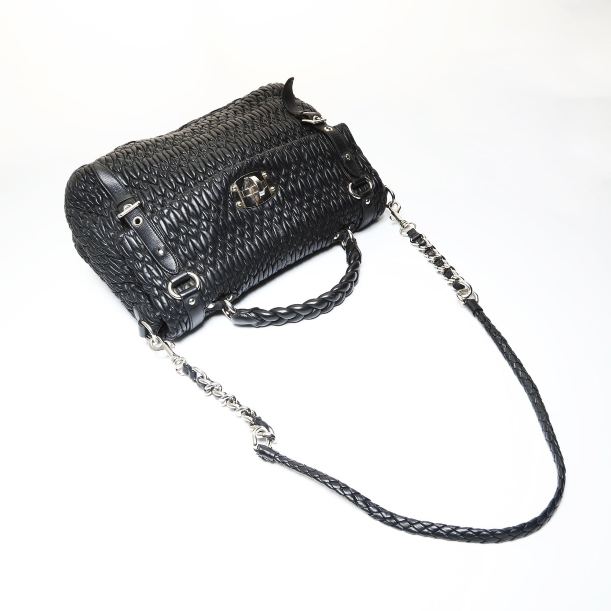 Miu Miu Matelasse Black Shoulder Bag (Pre-Owned)