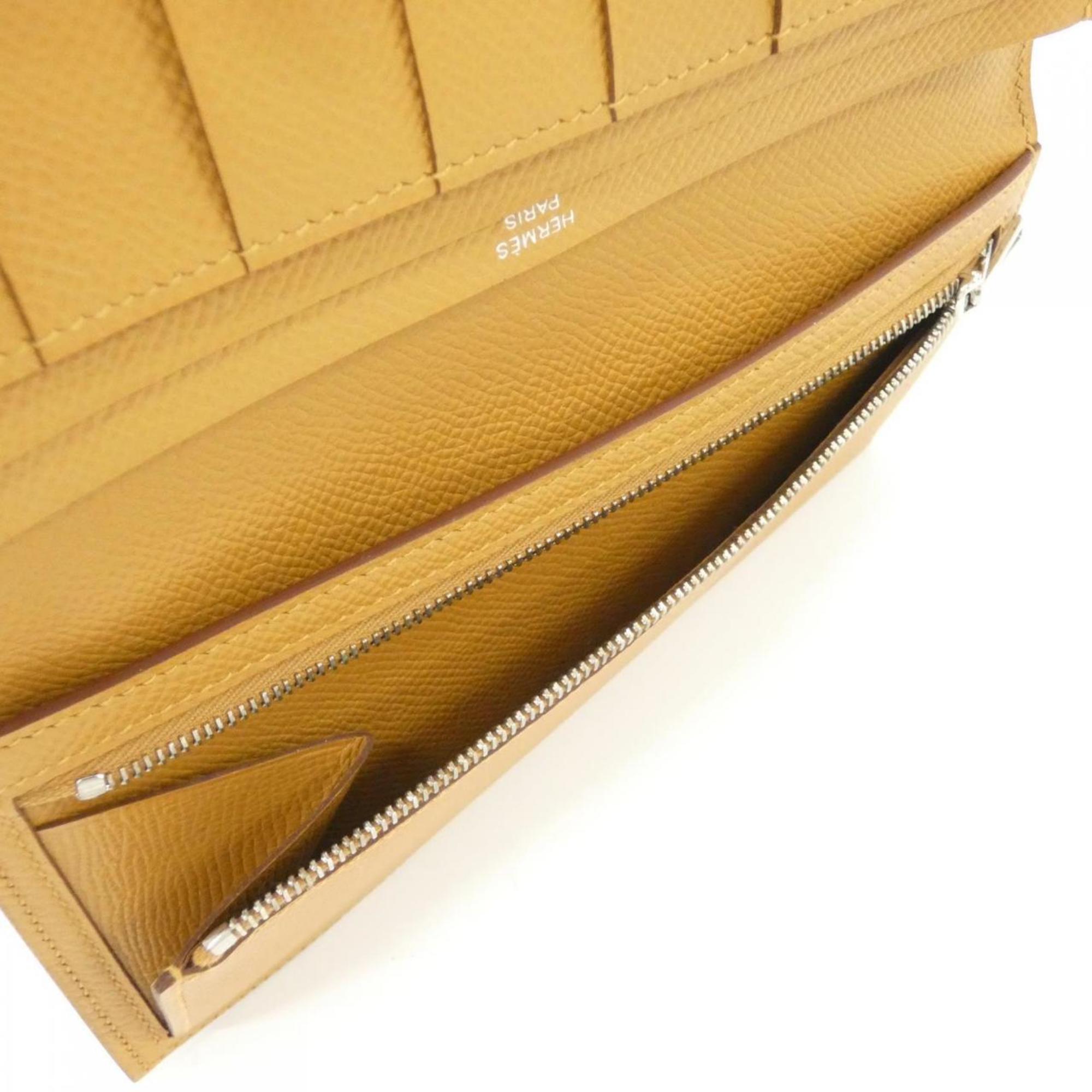Hermes Brown Epsom Leather Long Wallet (Bi-Fold) (Pre-Owned)