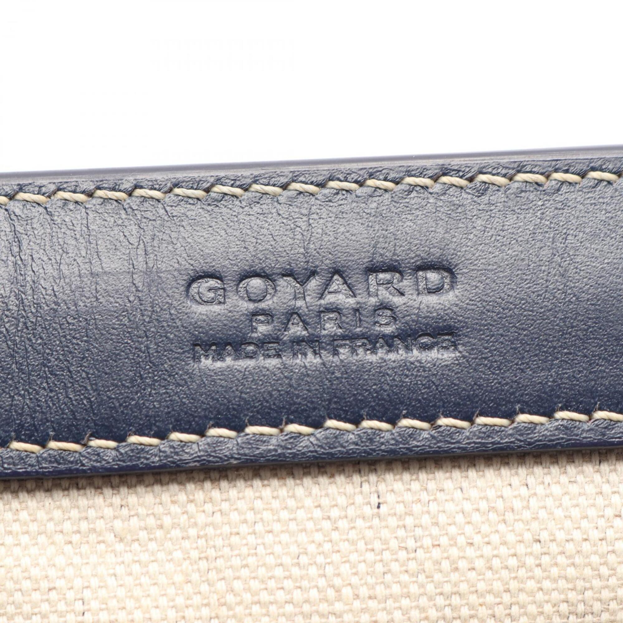 Goyard Multi-Color Navy Coated Canvas Leather Handbag Tote Bag (Pre-Owned)