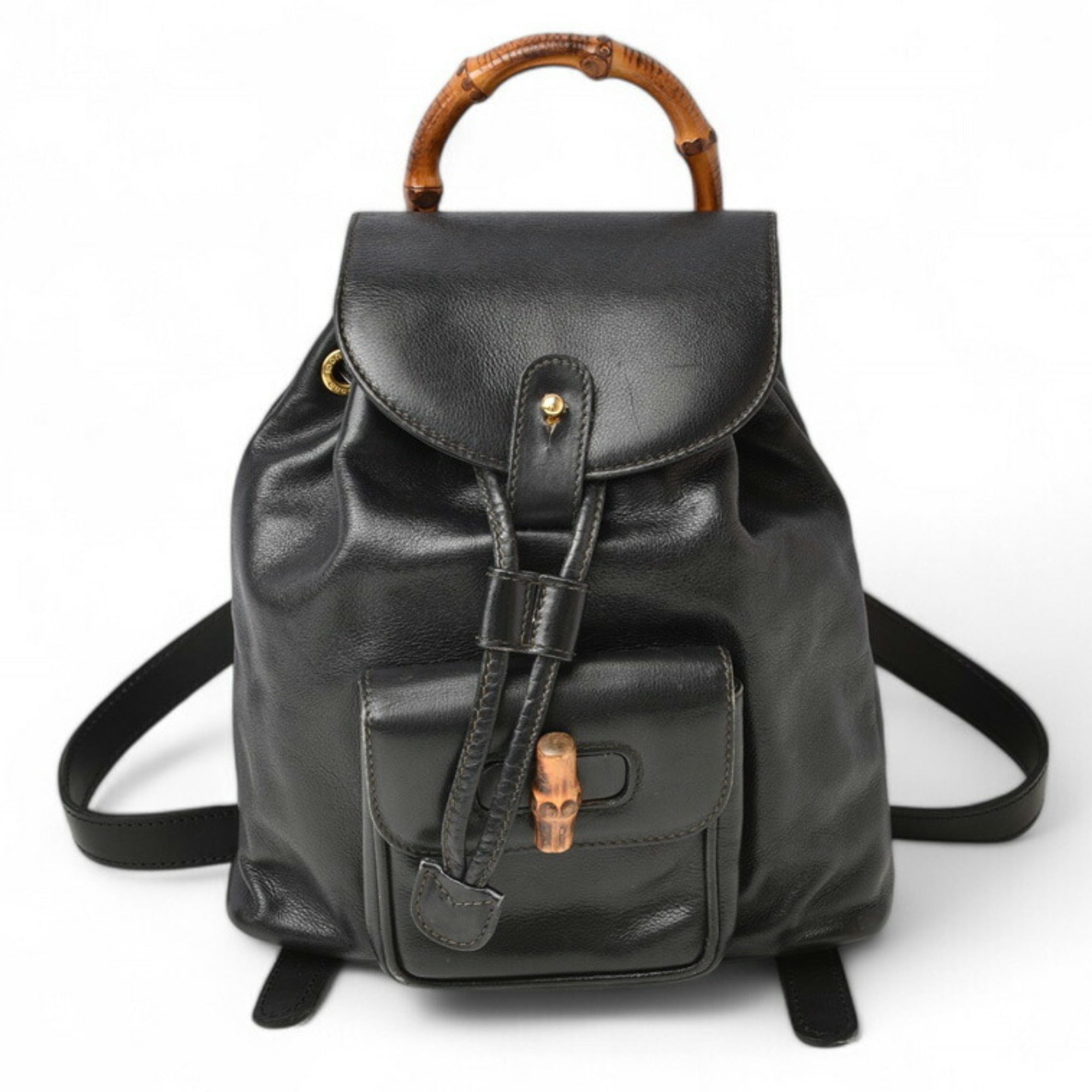 Gucci Black Leather Backpack (Pre-Owned)
