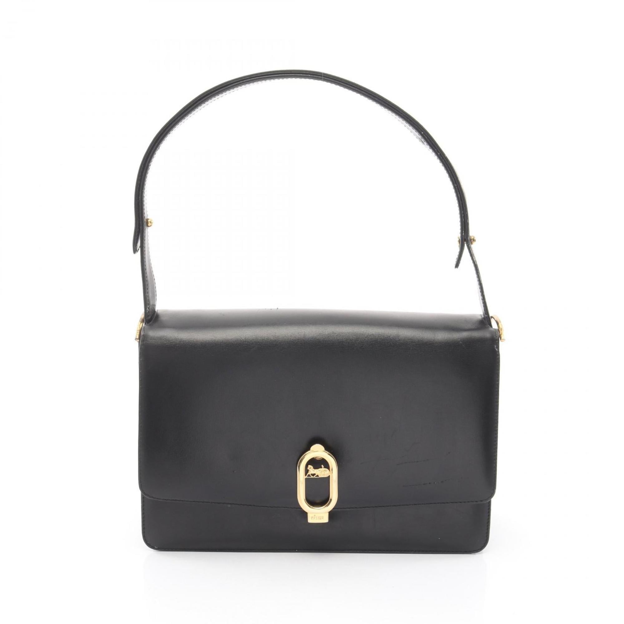 Celine Black Leather Handbag Shoulder Bag (Pre-Owned)