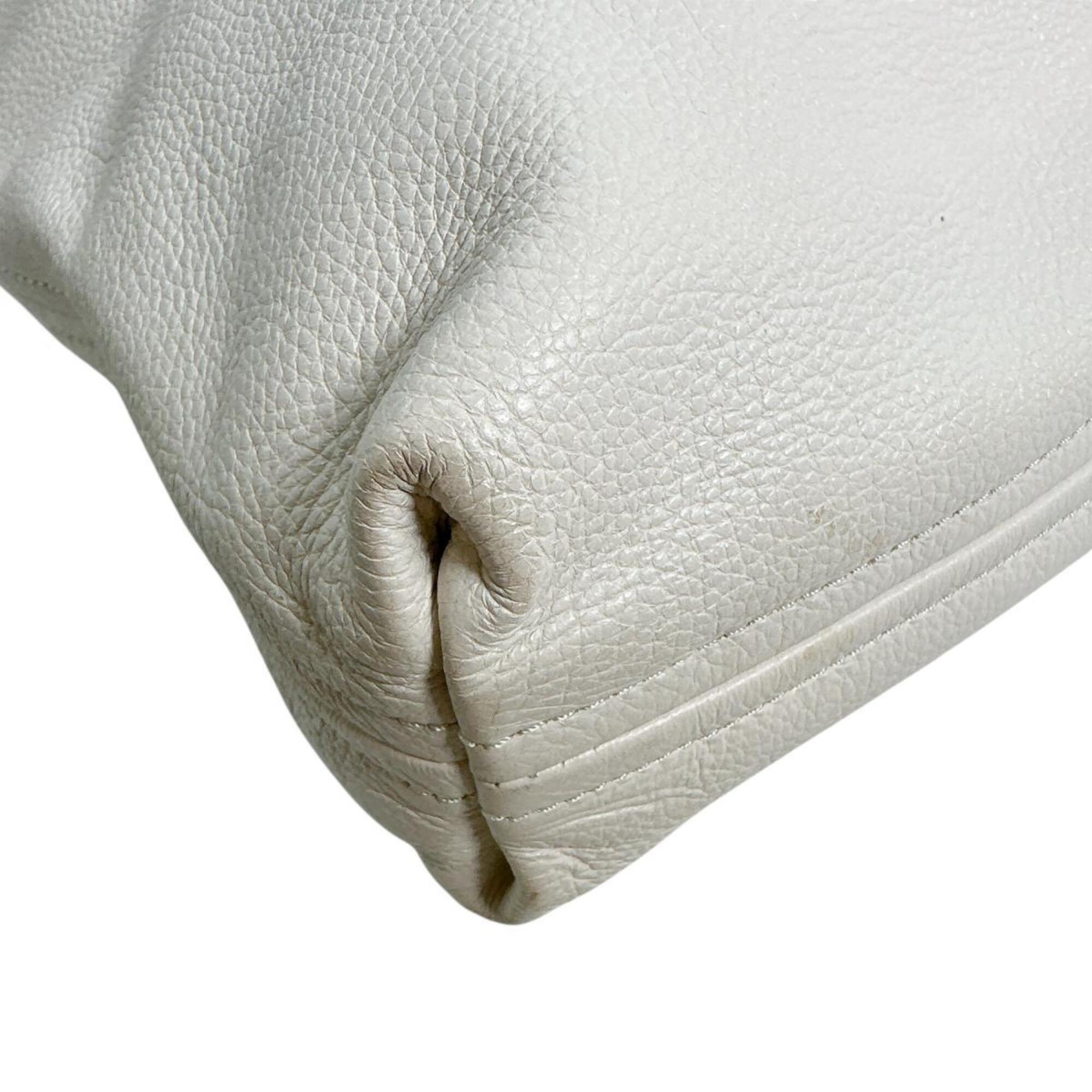 Michael Kors White Leather Handbag Tote Bag (Pre-Owned)