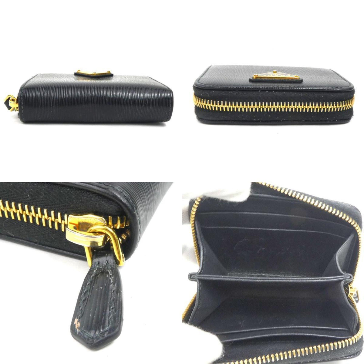 Prada Black Leather Coin Purse/Coin Case (Pre-Owned)