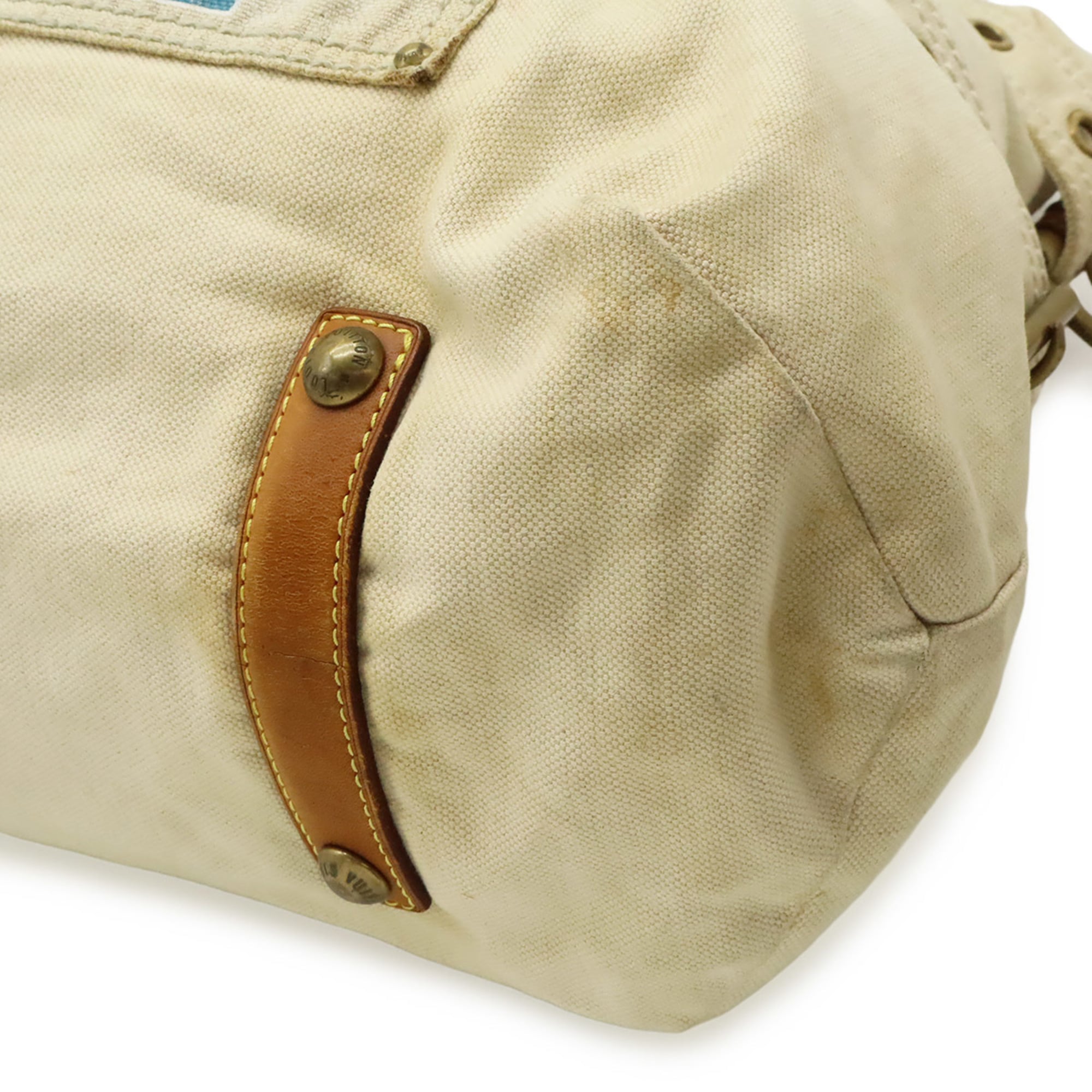 Louis Vuitton Blue Natural Cotton Canvas Tote Bag (Pre-Owned)