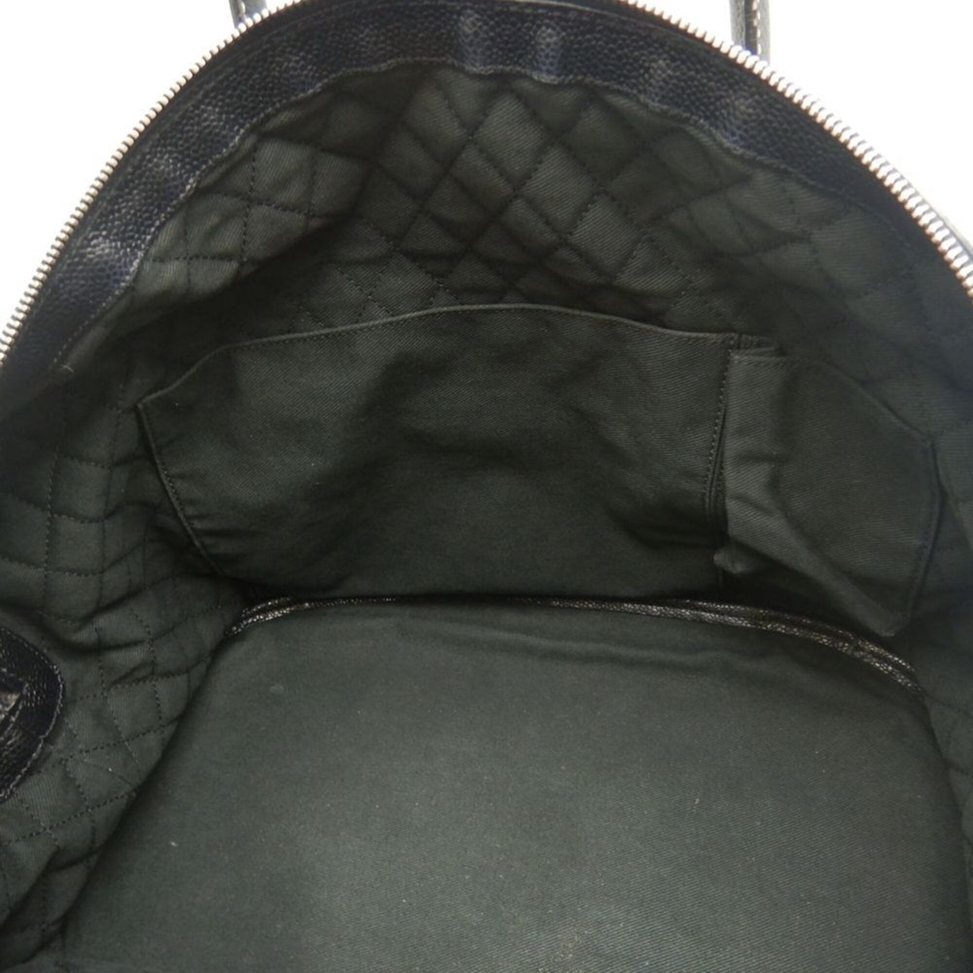 Chanel Black Coated Canvas Boston Bag (Pre-Owned)
