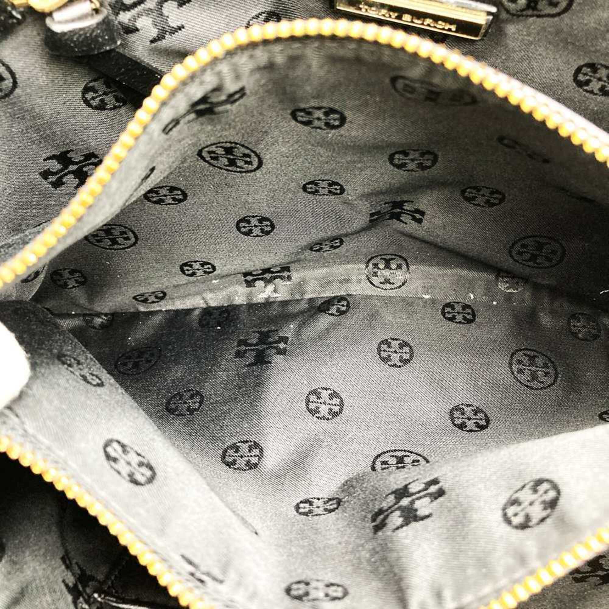 Tory Burch Black Leather Shoulder Bag Tote Bag (Pre-Owned)