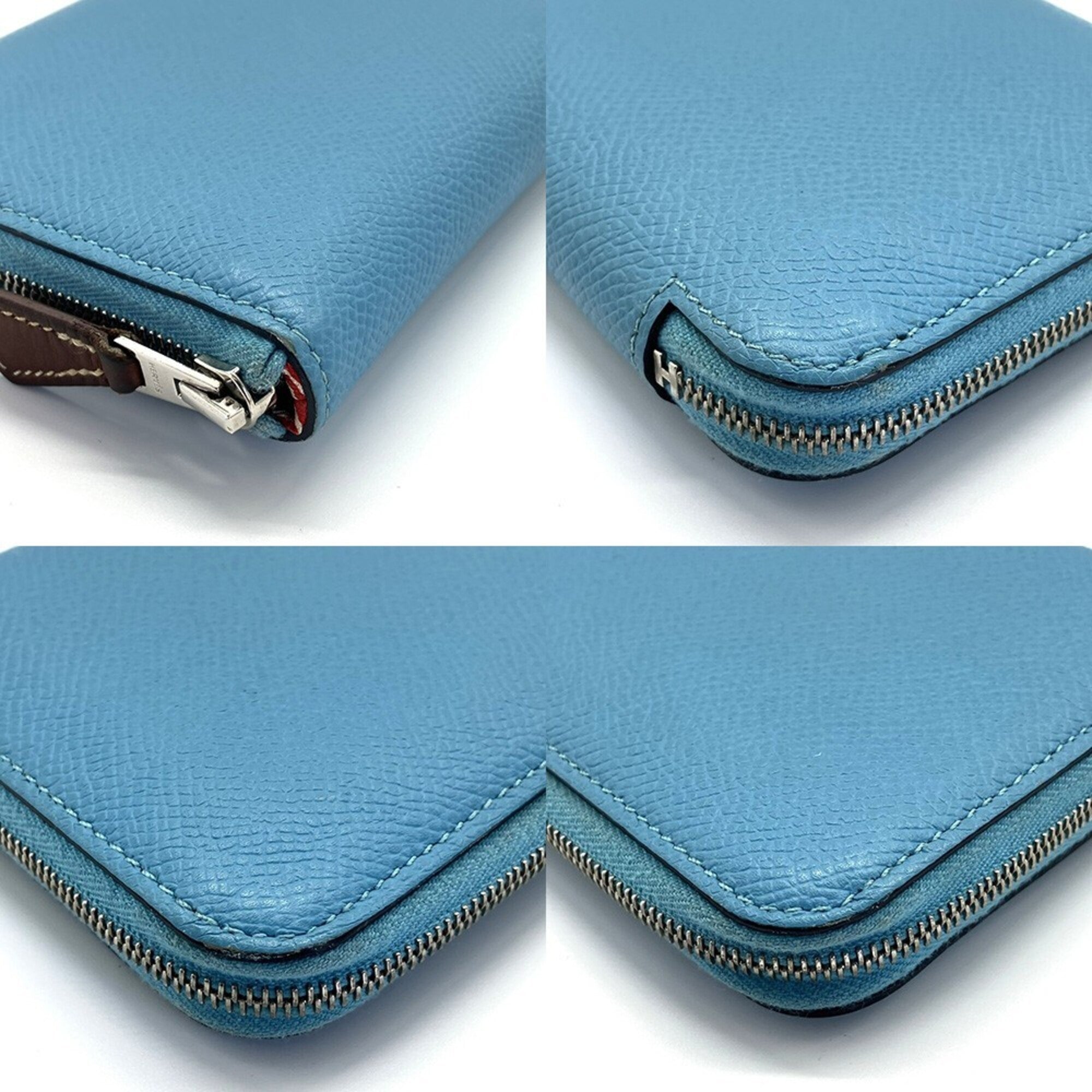 Hermes Blue Leather Wallet (Bi-Fold) (Pre-Owned)
