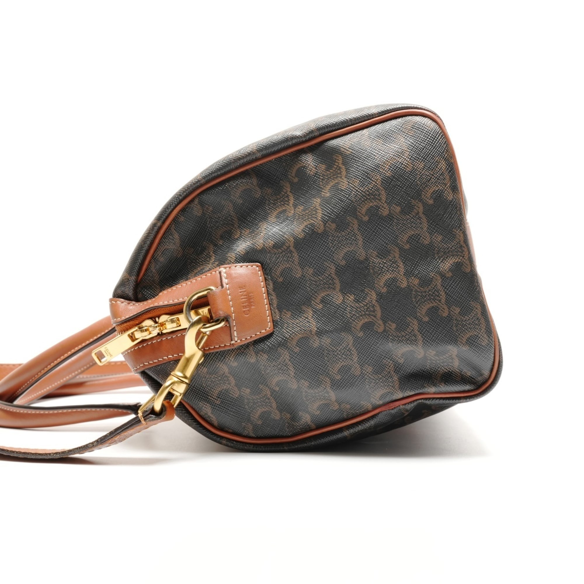 Celine Macadam Brown Pvc Boston Bag (Pre-Owned)