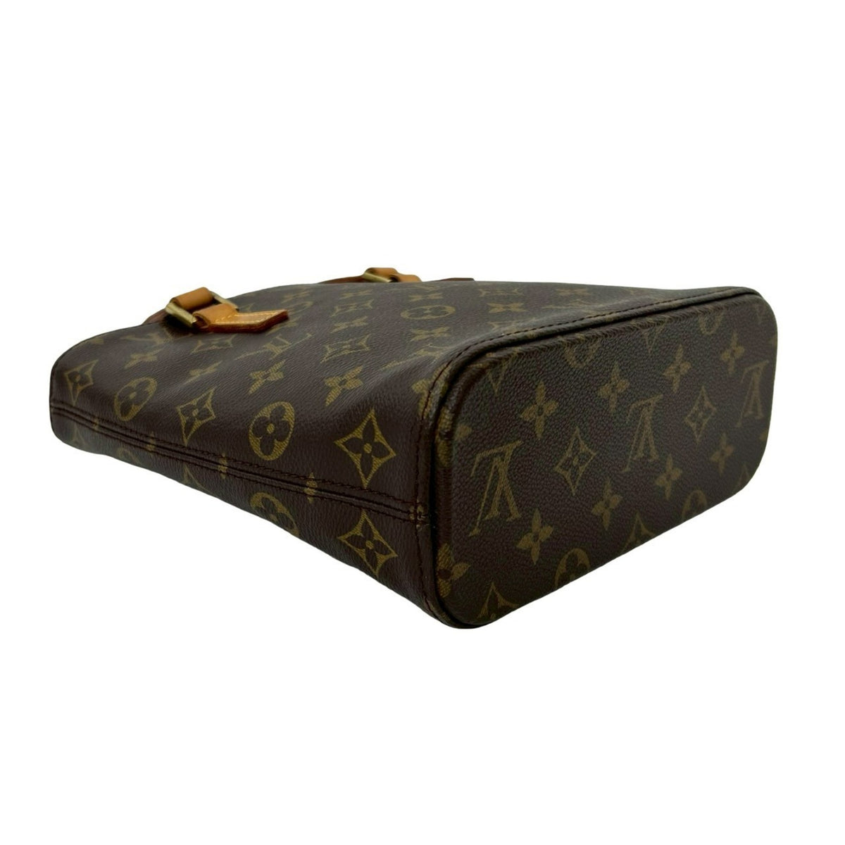 Louis Vuitton Brown Leather Pvc Handbag Tote Bag (Pre-Owned)
