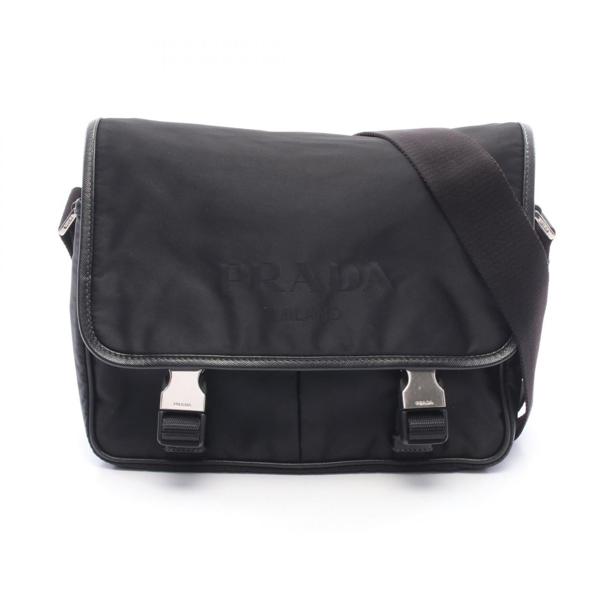 Prada Black Tessuto Saffiano Handbag Shoulder Bag (Pre-Owned)