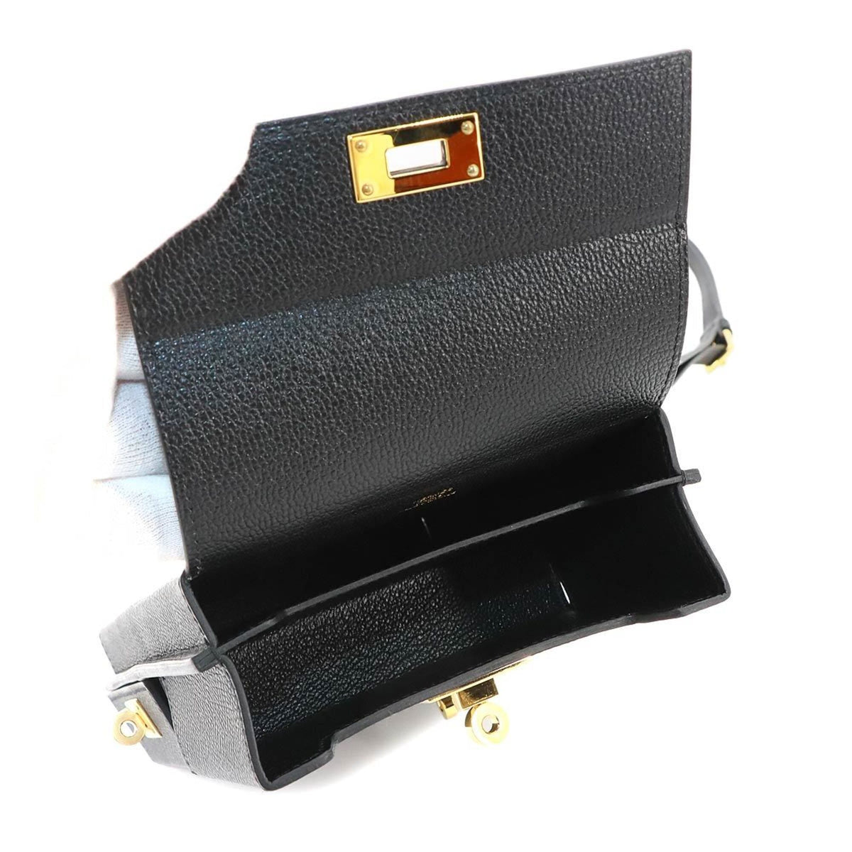 Hermes Black Epsom Leather Handbag Shoulder Bag (Pre-Owned)