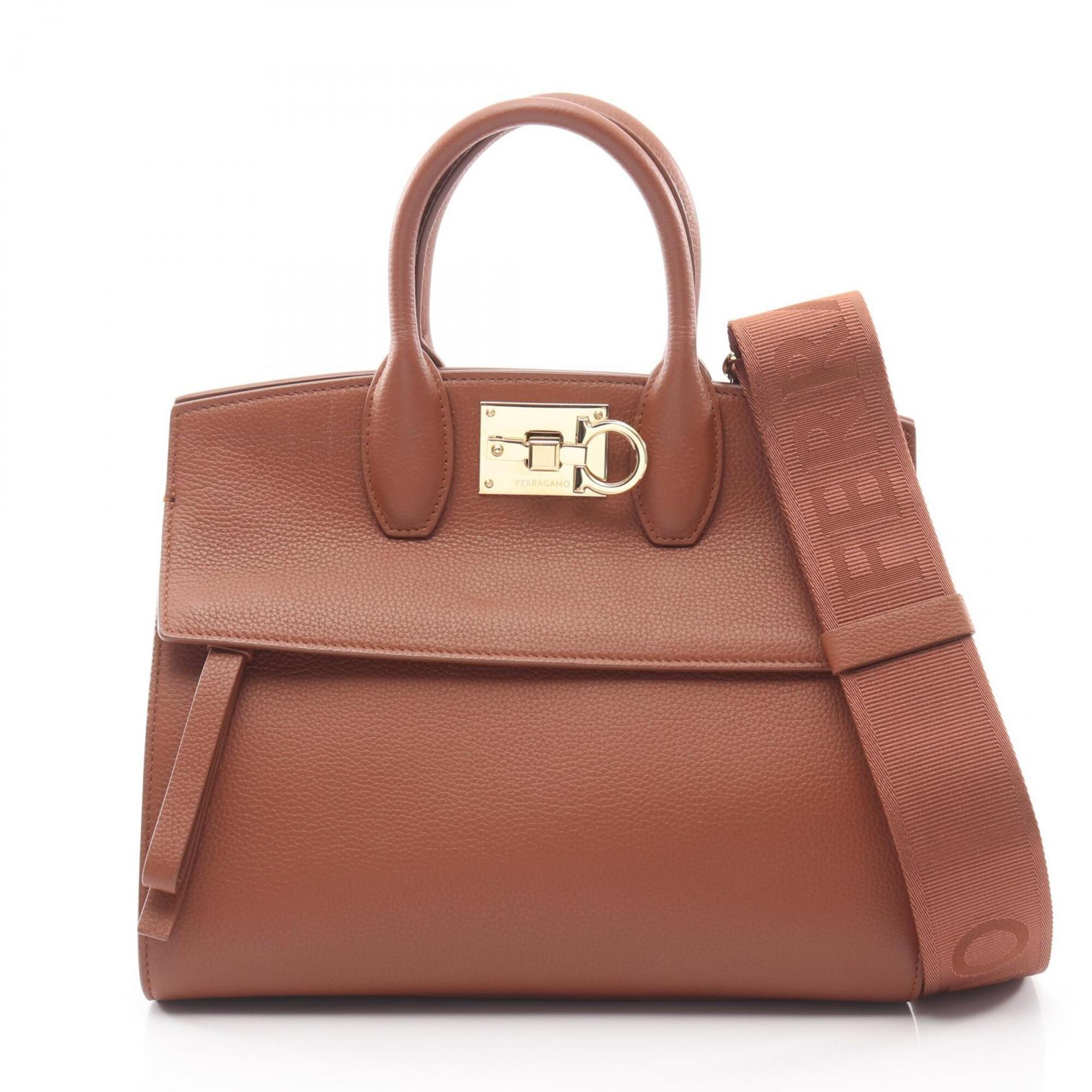 Salvatore Ferragamo Brown Leather Handbag (Pre-Owned)