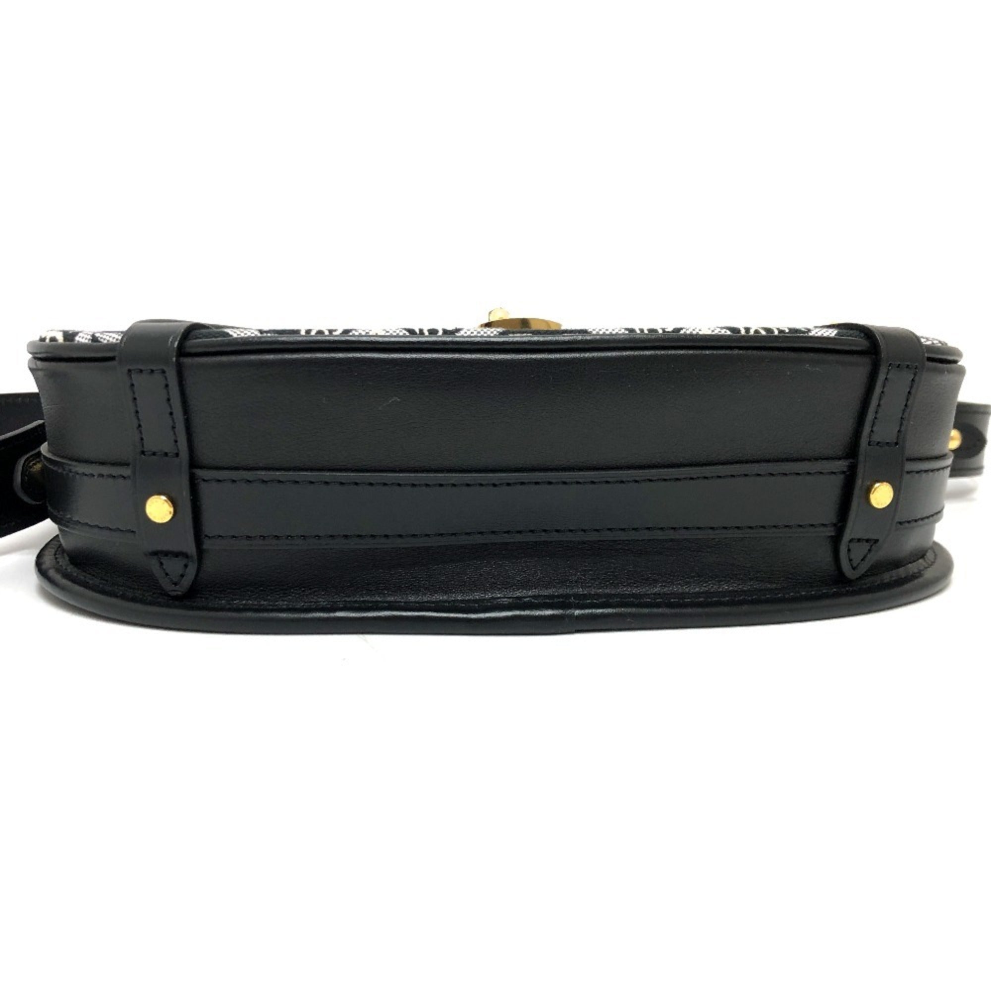Louis Vuitton Black Navy Canvas Leather Shoulder Bag (Pre-Owned)