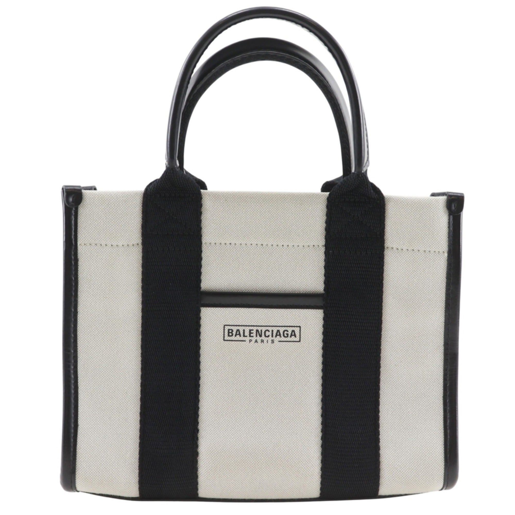 Balenciaga Black Gray Canvas Handbag Tote Bag (Pre-Owned)