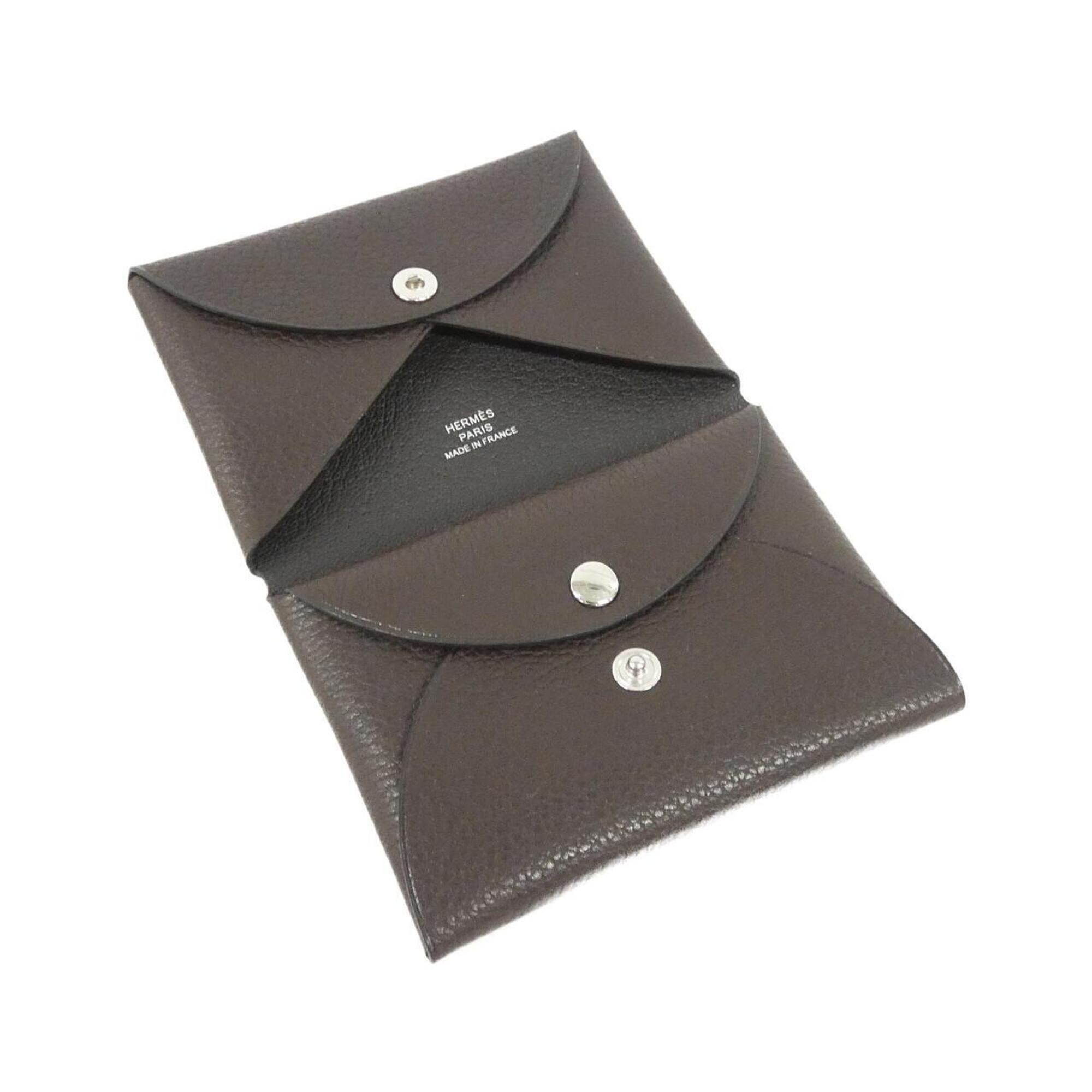 Hermes Brown Barenia Leather Coin Purse/Coin Case (Pre-Owned)