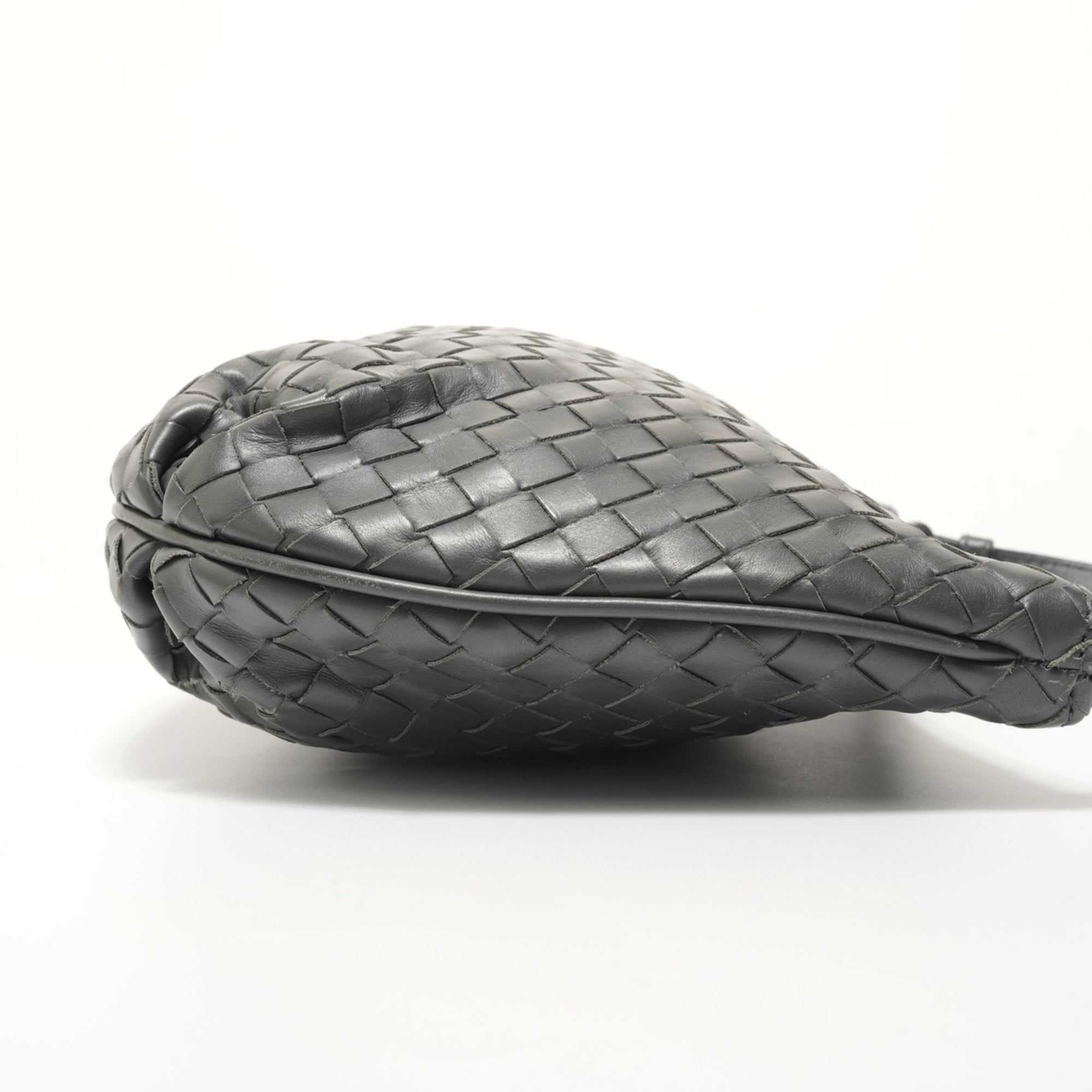 Bottega Veneta Intrecciato Gray Intrecciato Shoulder Bag (Pre-Owned)