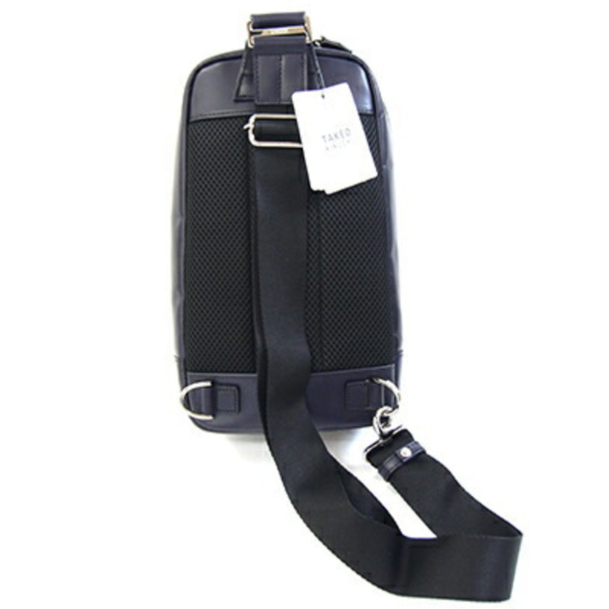 Takeo Kikuchi Black Dark Navy Leather Backpack Sling Bag (Pre-Owned)