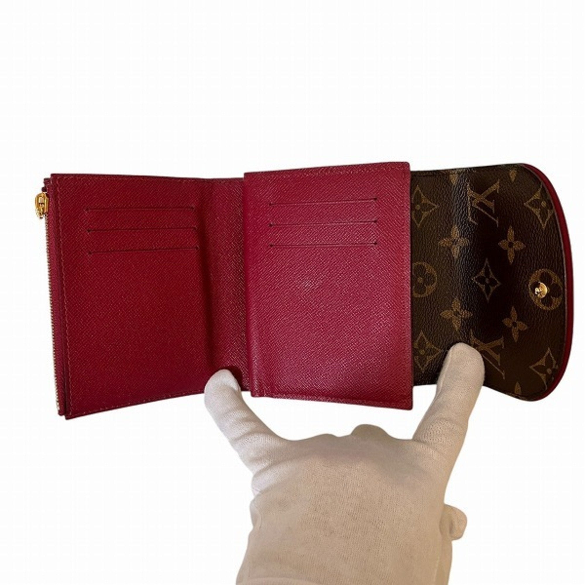 Louis Vuitton Monogram Brown Fuchsia Monogram Monogram Wallet (Tri-Fold) (Pre-Owned)
