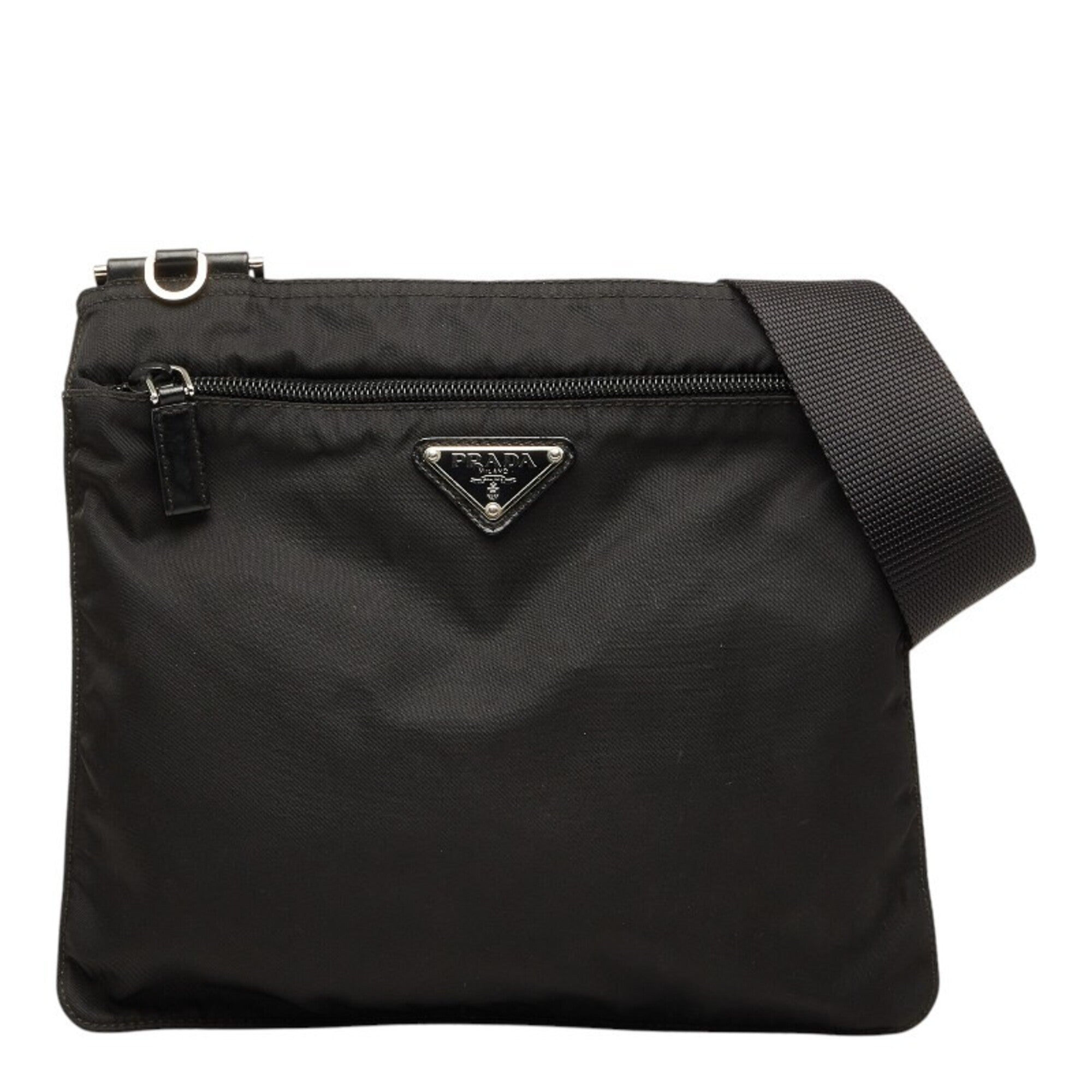 Prada Black Nylon Leather Shoulder Bag (Pre-Owned)