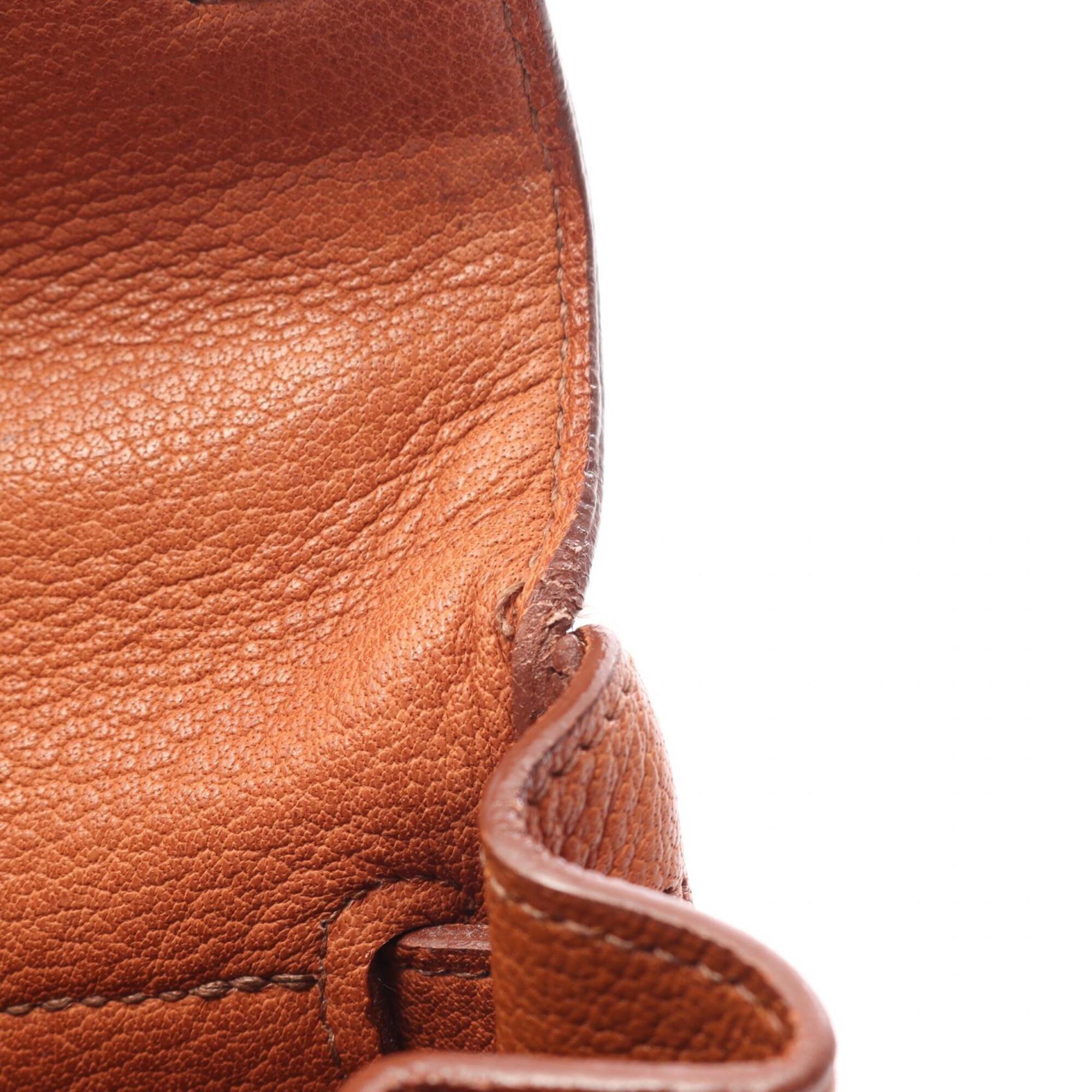 Hermes Brown Buffalo Leather Backpack Handbag (Pre-Owned)